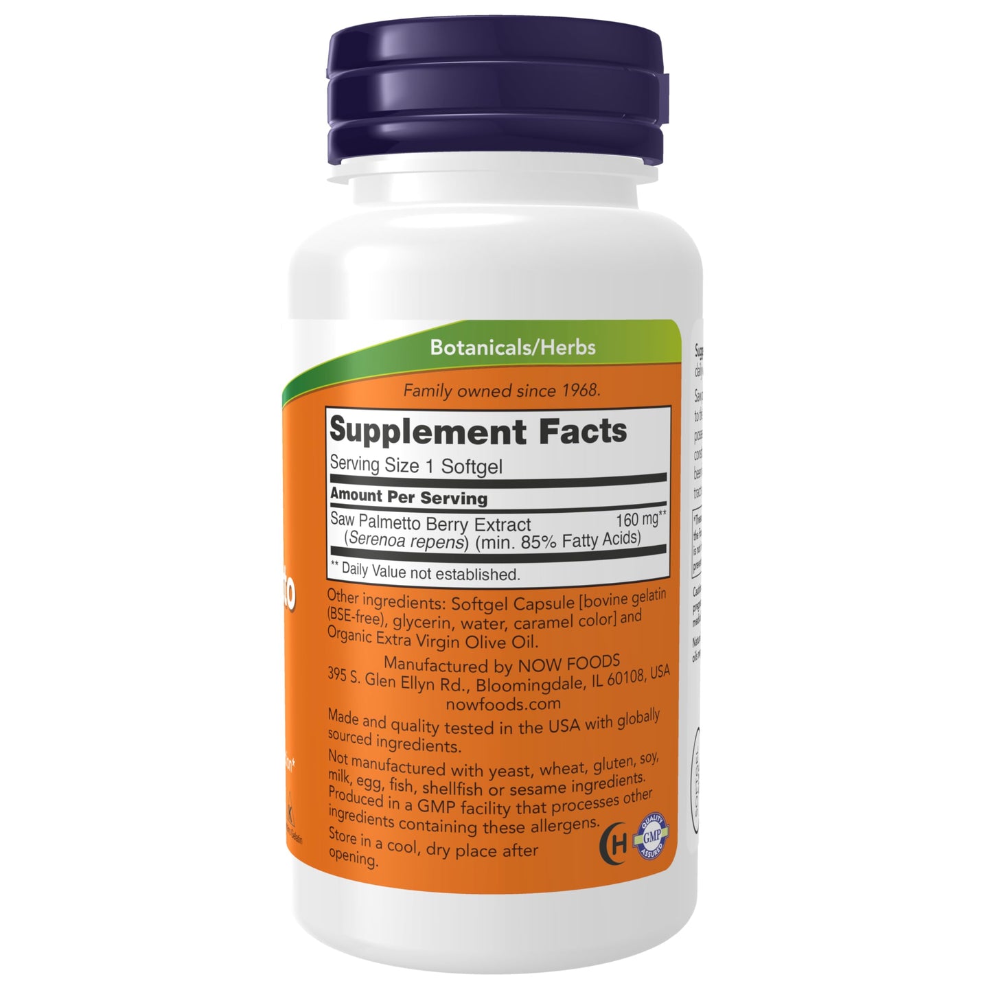 NOW Foods Supplements, Saw Palmetto Extract (Serenoa repens) 160 mg, Men's Health*, 120 Softgels