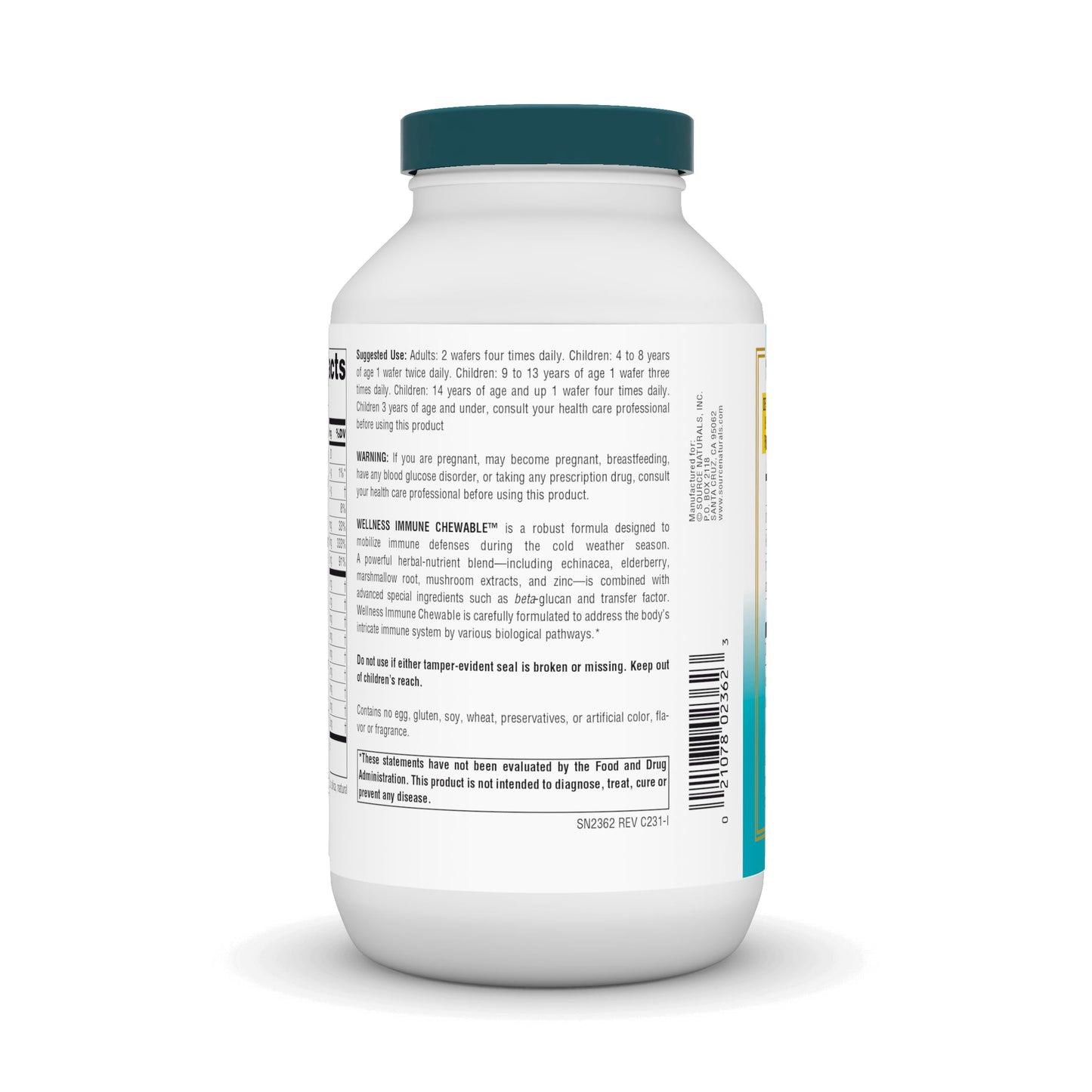 "Source Naturals Wellness Immune Chewable, Great-Tasting Defense Complex*, 120 Wafers"