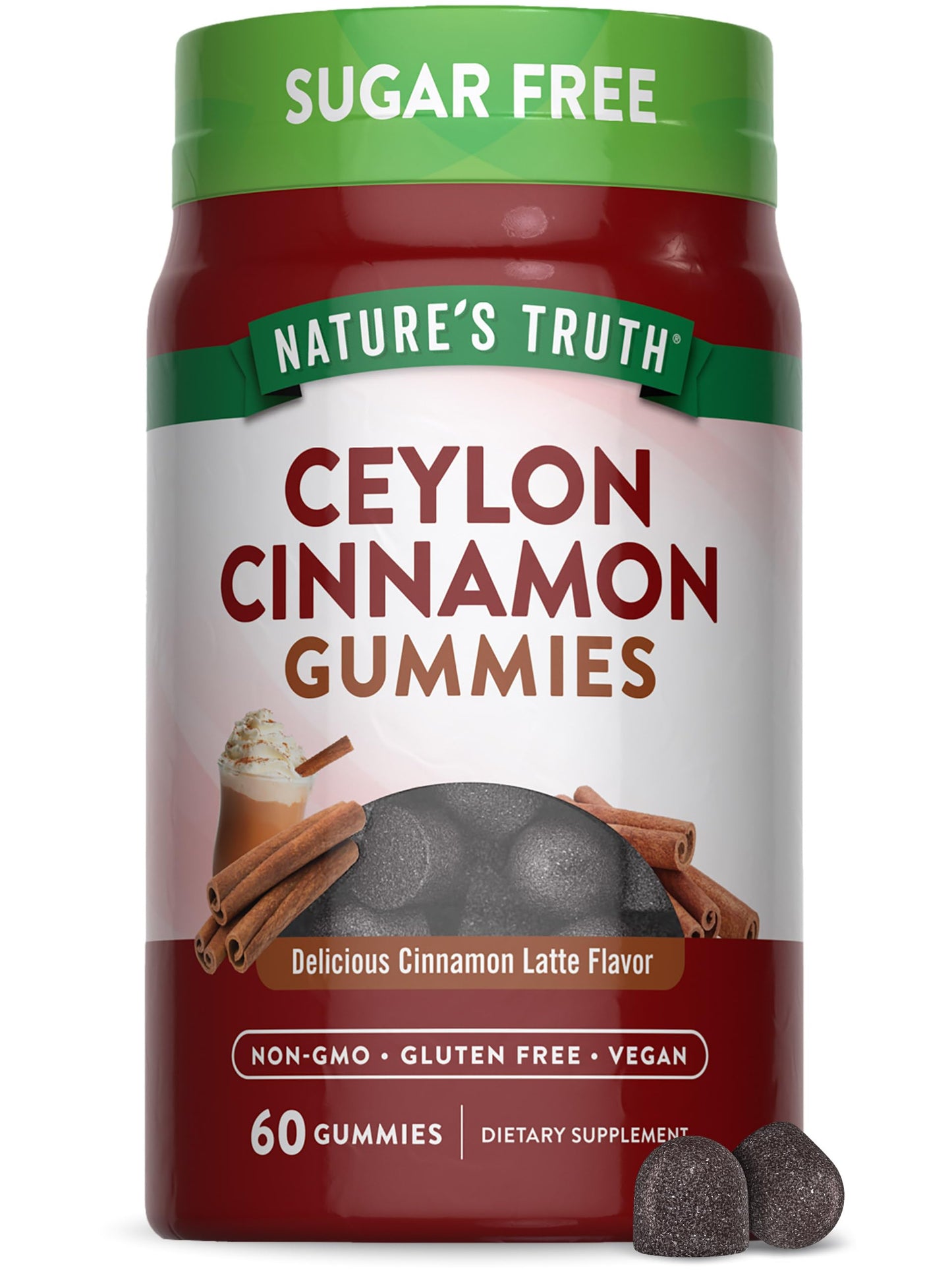 Nature's Truth Ceylon Cinnamon Gummies | 2000mg | Sugar Free | 60 Count | Vegan, Non-GMO & Gluten Free Supplement