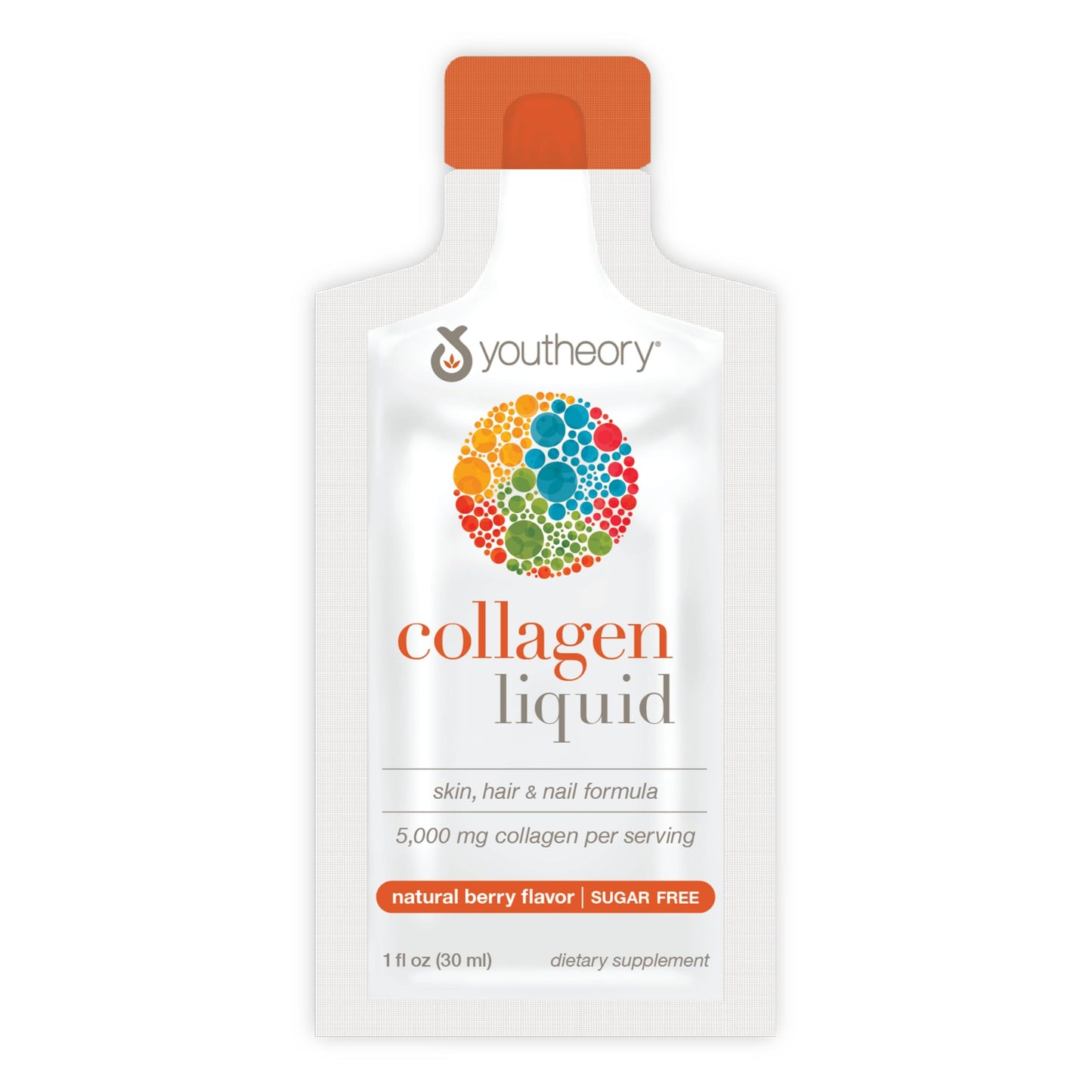 Youtheory Collagen Liquid - 5,000 mg Hydrolyzed Collagen - for Hair, Skin & Nails* - Sugar, Dairy & Soy Free - Berry Flavor - 12 Single Serving Packets