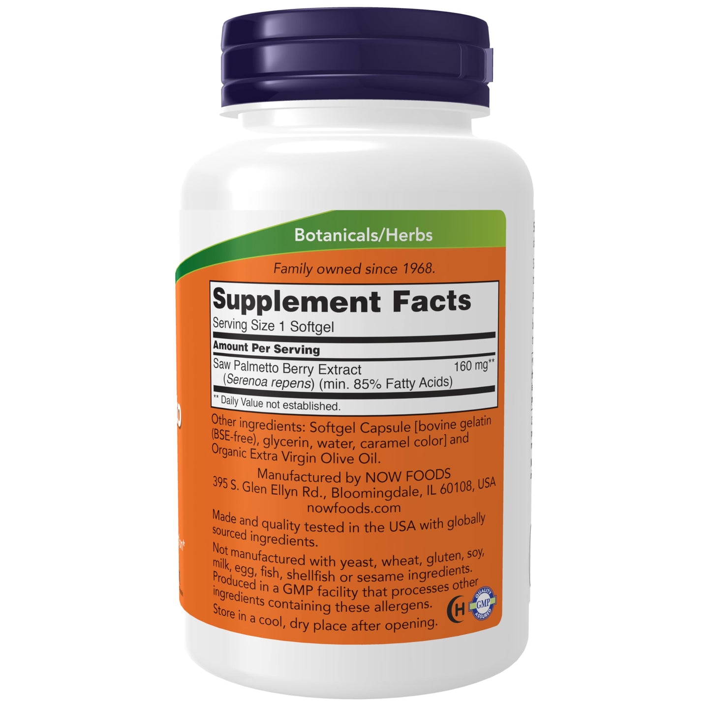 NOW Foods Supplements, Saw Palmetto Extract (Serenoa repens) 160 mg, Men's Health*, 240 Softgels
