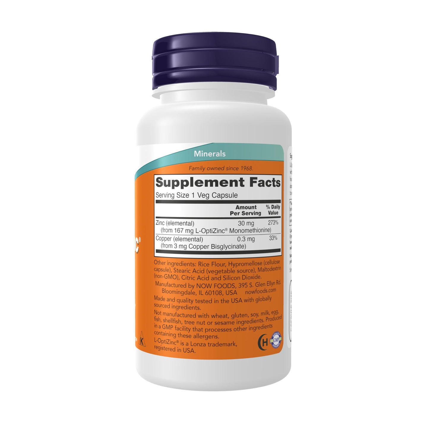Pre-Order | Arrives in 5–10 Days – NOW Foods Supplements, L-OptiZinc® 30 mg with Copper, Highly Bioavailable Form, Immune Support*, 100 Veg Capsules