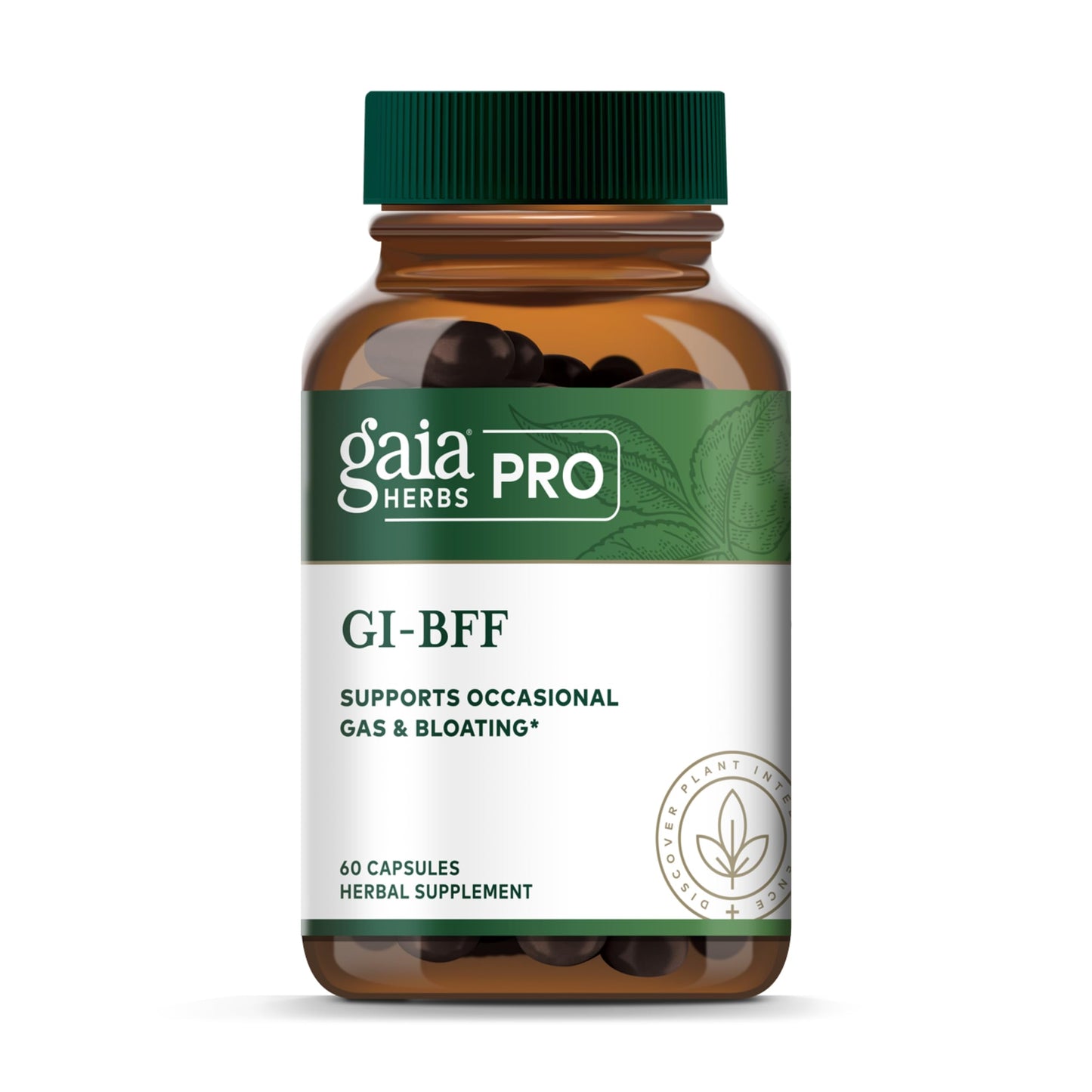 Gaia Herbs Pro GI-BFF Digestive Health Support Supplement* - GI Health Supplement with Organic Fennel & Cinnamon Bark - Benegut for Occasional Gas & Bloating* - 60 Powder Capsules (60 Servings)