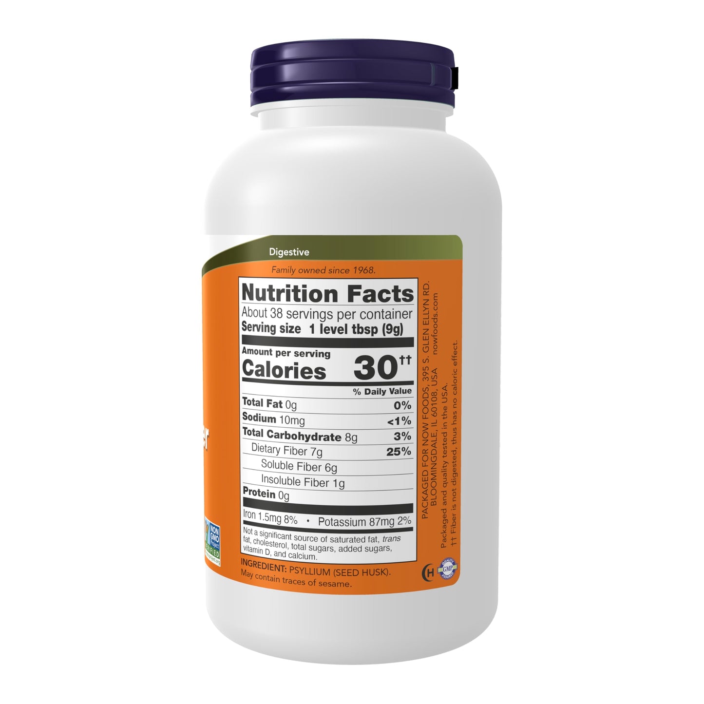 NOW Foods Supplements, Psyllium Husk Powder, Non-GMO Project Verified, Soluble Fiber, 12-Ounce