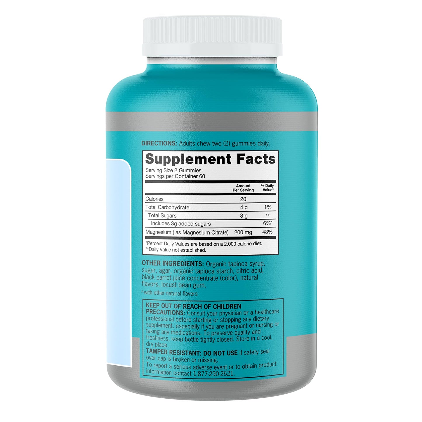 Qunol Magnesium Gummies for Adults, 200mg Elemental Magnesium (from 1,750mg Magnesium Citrate), High Absorption Magnesium Supplement, Supports Nerve, Bone and Muscle Health, Vegetarian, 120 Count