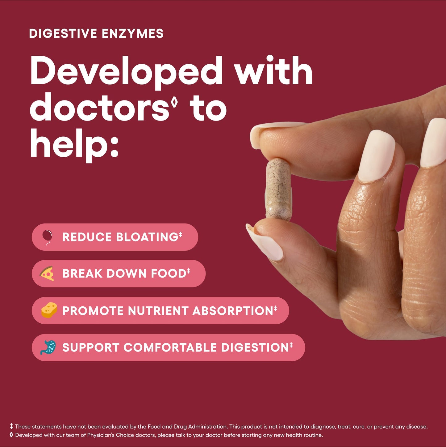 Physician's CHOICE Digestive Enzymes - Multi Enzymes, Organic Prebiotics & Probiotics for Digestive Health & Gut Health - Meal Time Discomfort Relief & Bloating - Dual Action Approach - 90 CT
