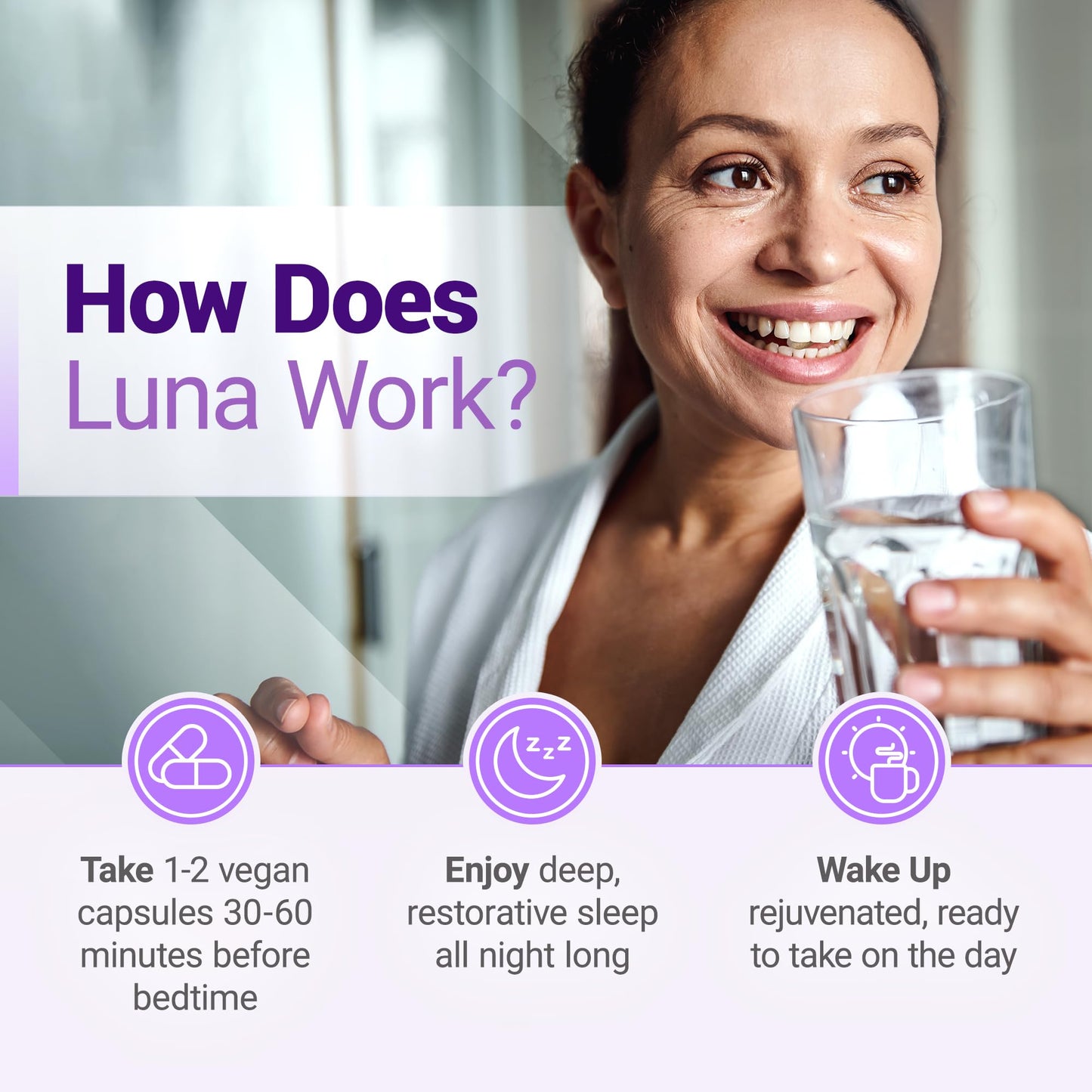 Nested Naturals Luna Sleep Aid - Non-Habit Forming Natural Sleeping Pills for Adults with Naturally Sourced Ingredients - Valerian Root, Melatonin, Chamomile, Lemon Balm, and More - 60 Vegan Capsules