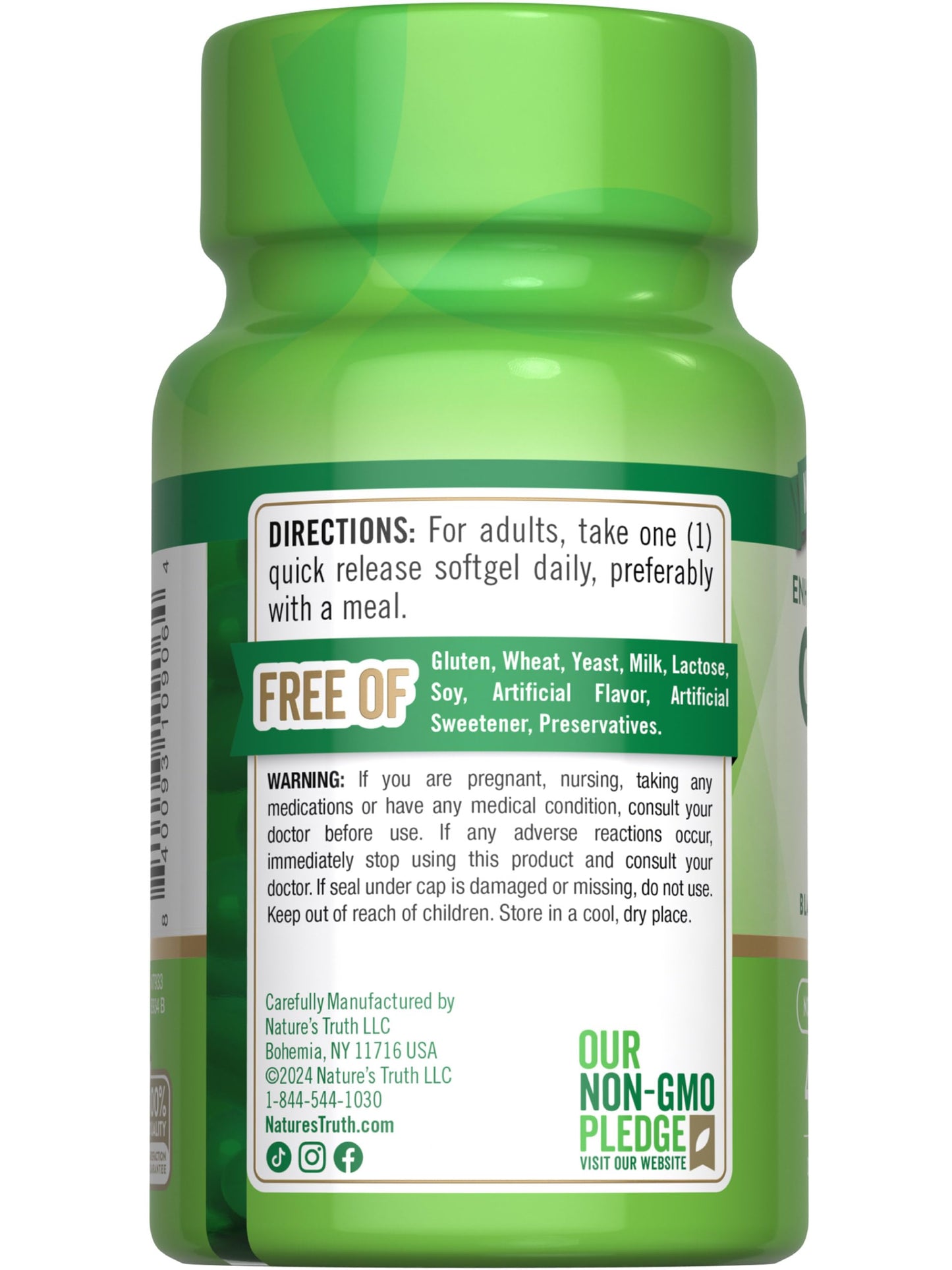 Nature's Truth CoQ10 400mg | Softgels | Maximum Strength | High Absorption | Non-GMO & Gluten Free Supplement
