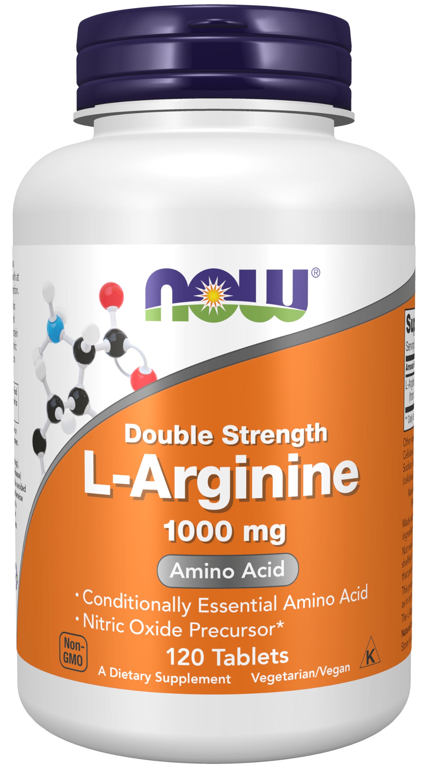 Pre-Order | Arrives in 5–10 Days – NOW Foods Supplements, L-Arginine 1,000 mg, Nitric Oxide Precursor*, Amino Acid, 120 Tablets