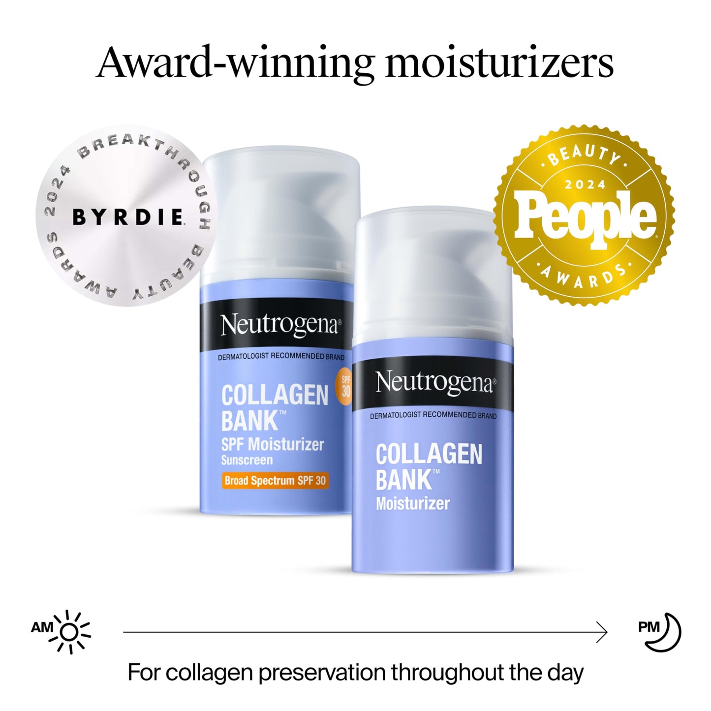 Neutrogena Collagen Bank Face Moisturizer with SPF 30 Sunscreen, Daily Anti-Aging Face & Neck Collagen Cream with Micro-Peptides and SPF, 2 fl. Oz & Trial Size Hydro Boost Facial Cleanser, 0.5oz