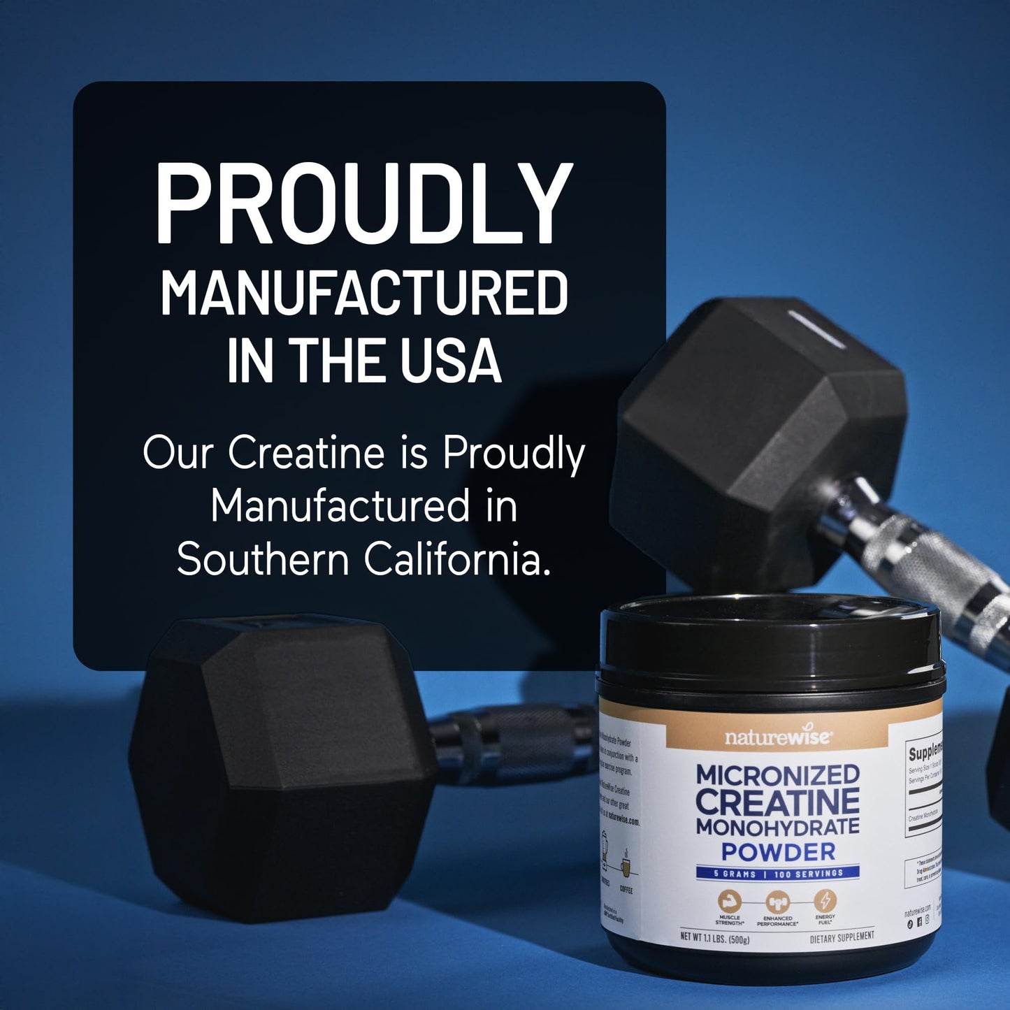 NatureWise Micronized Creatine Monohydrate Powder, 5000mg (5g) Per Serving - Creatine for Women & Men - Pure, Unflavored, Supports Lean Muscle Mass, Endurance - 100 Servings