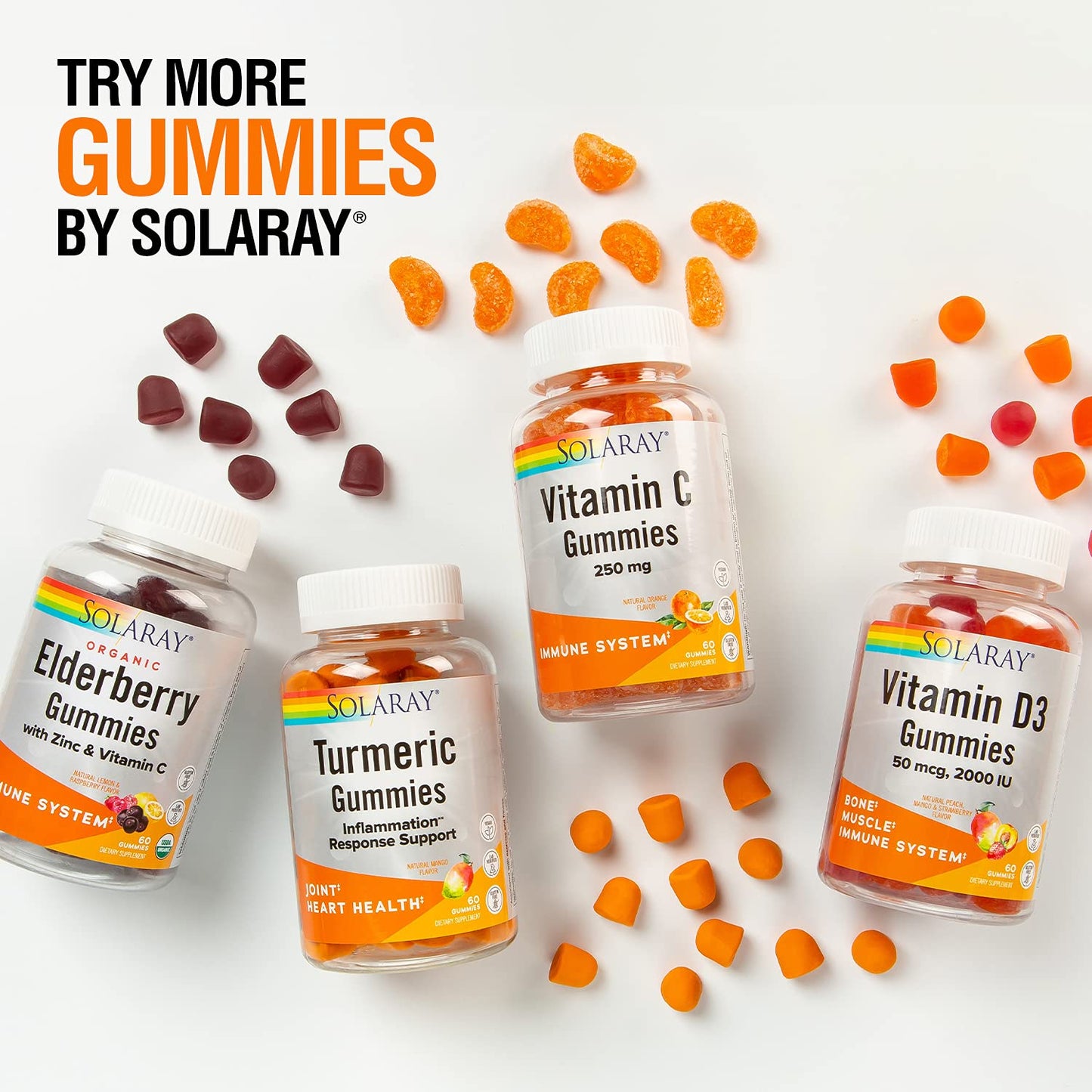 Pre-Order | Arrives in 5–10 Days – Solaray Vitamin C Gummies 250 mg | Healthy Immune System Function Support | Vegan & Gluten Free | 30 Servings, 60 Ct
