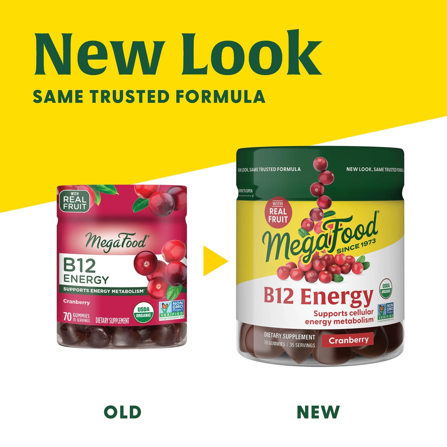 Pre-Order | Arrives in 5–10 Days – MegaFood Vitamin B12 Energy Gummies - Vegan - With Methyl B12 Vitamins to Support Cellular Energy Production - Cranberry - Daily Vitamin B12 Supplement - USDA Organic - 70 Gummies, 35 Servings