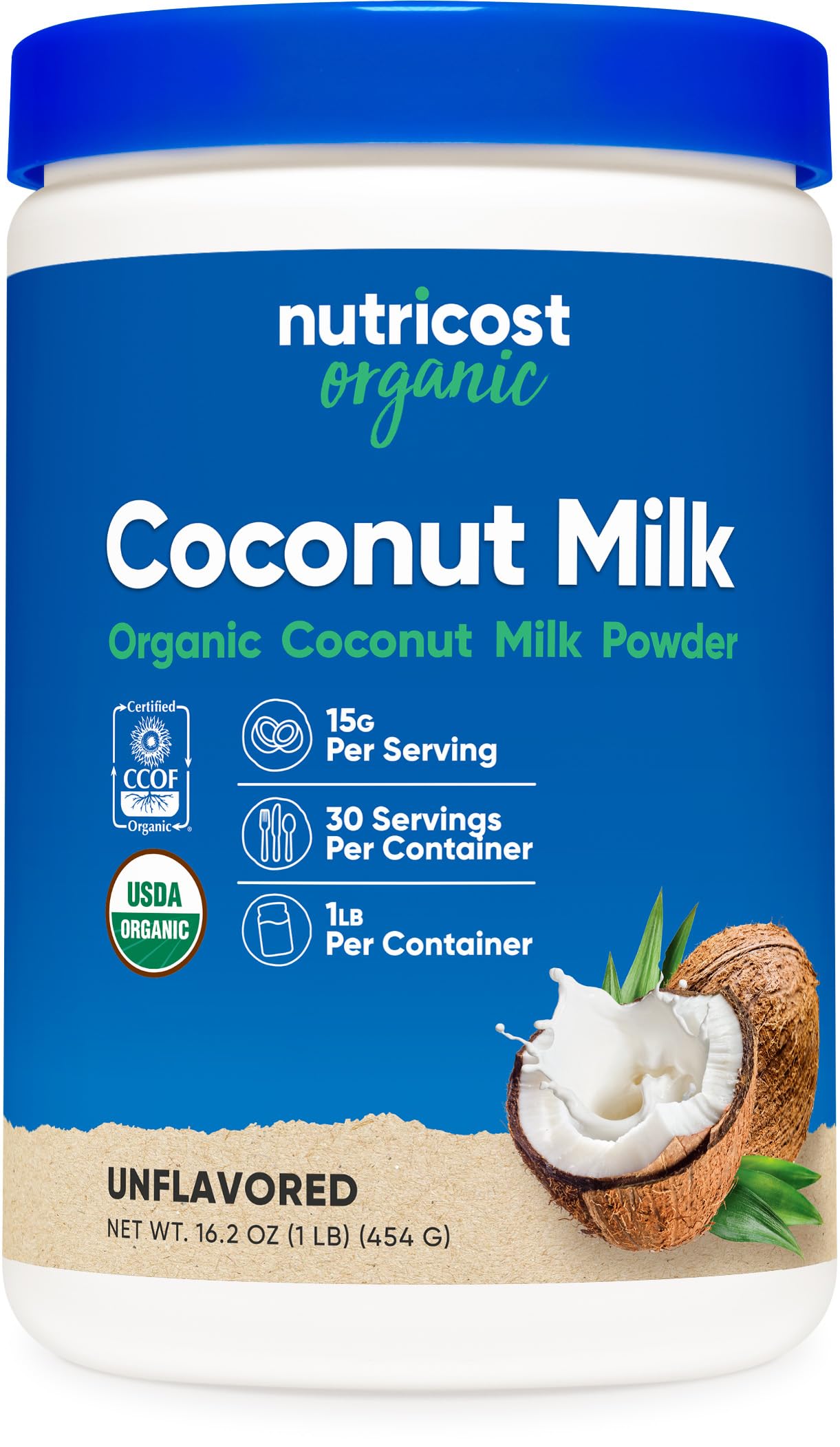 Pre-Order | Arrives in 5–10 Days – Nutricost Organic Coconut Milk Powder 1LB - Non-GMO, Certified Organic Coconut Milk Powder
