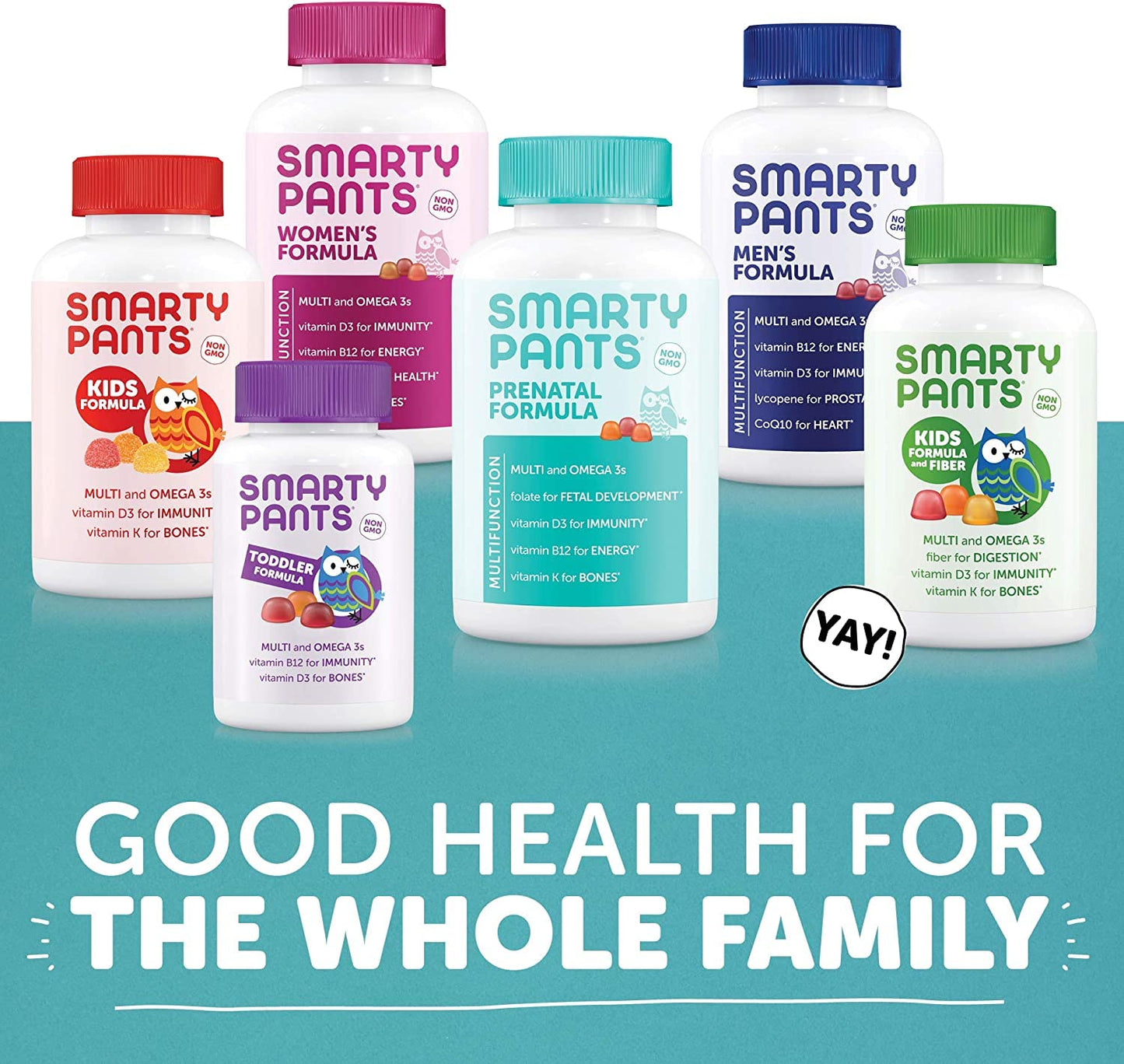 SmartyPants Prenatal and Toddler Multivitamin Gummies Bundle: Omega 3 Fish Oil (EPA/DHA), Biotin, Methylfolate, Vitamin D3, C, Vitamin B12, B6, A, K & Zinc for Immune Support (30 Day Supply)