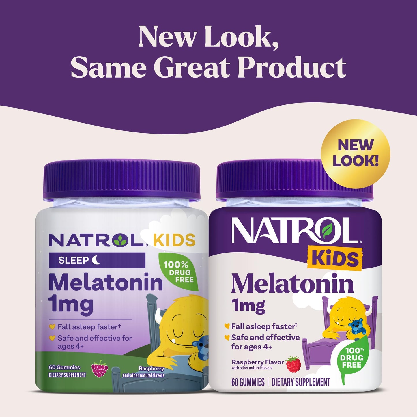 Natrol Kids Melatonin 1 mg, Dietary Supplement for Restful Sleep, Melatonin Gummies for Kids, 60 Raspberry-Flavored Gummies, Up to a 60 Day Supply