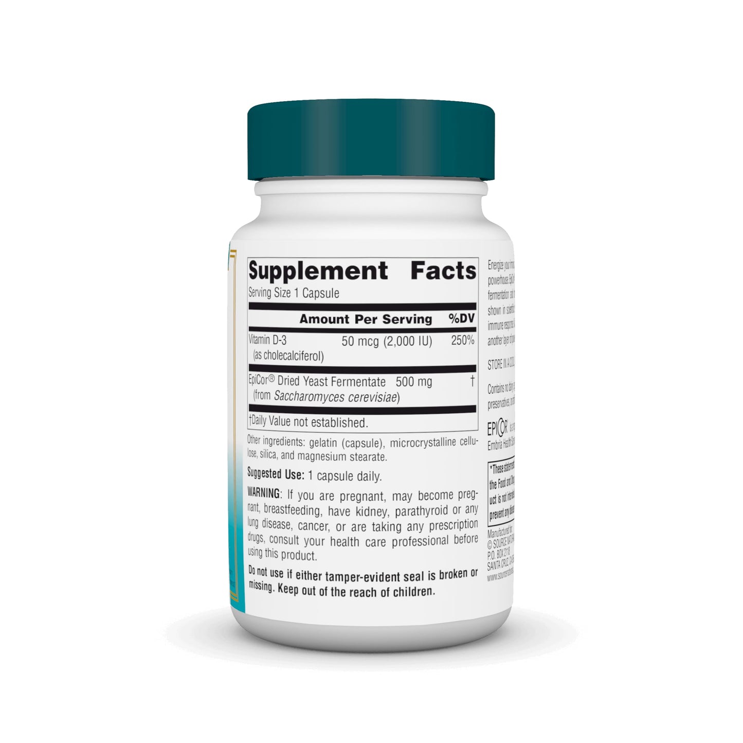 Source Naturals Wellness EpiCor with Vitamin D-3 for Heightened Immune Defense* - 30 Capsules