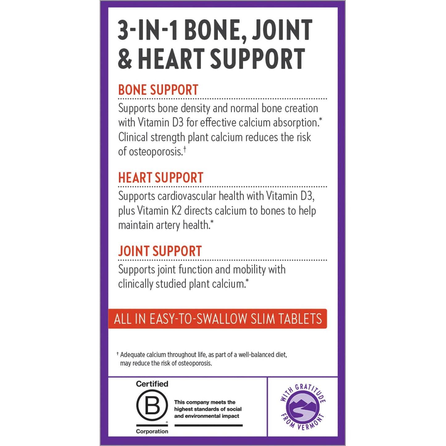 New Chapter Calcium Supplement - Bone Strength Organic Calcium with Magnesium, Vitamin D3+K2, 70+ Trace Minerals for Bone Health, Gluten Free, Easy to Swallow Slim Tablets - 120 Count