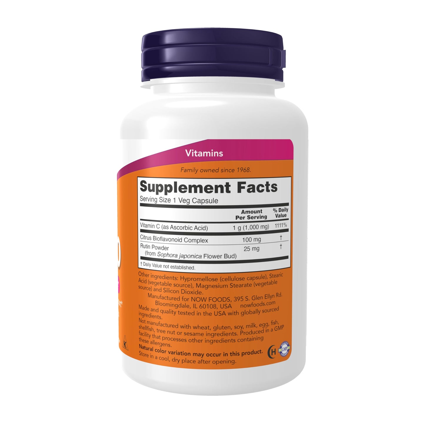 NOW Foods Supplements, Vitamin C-1,000 with 100 mg of Bioflavonoids, Antioxidant protection*, 100 Veg Capsules