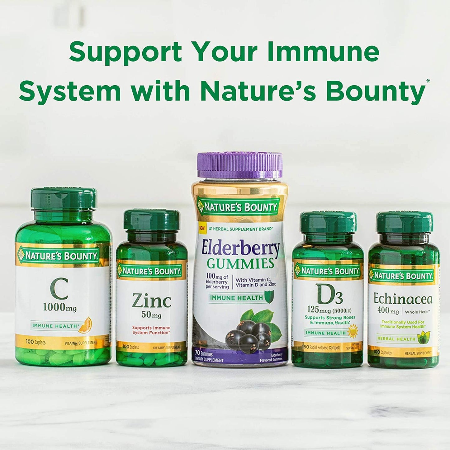 Nature's Bounty Vitamin D, Supports Immune Health & Bone Health, 2000IU Vitamin D3, 150 Softgels,150 Count (Pack of 2)