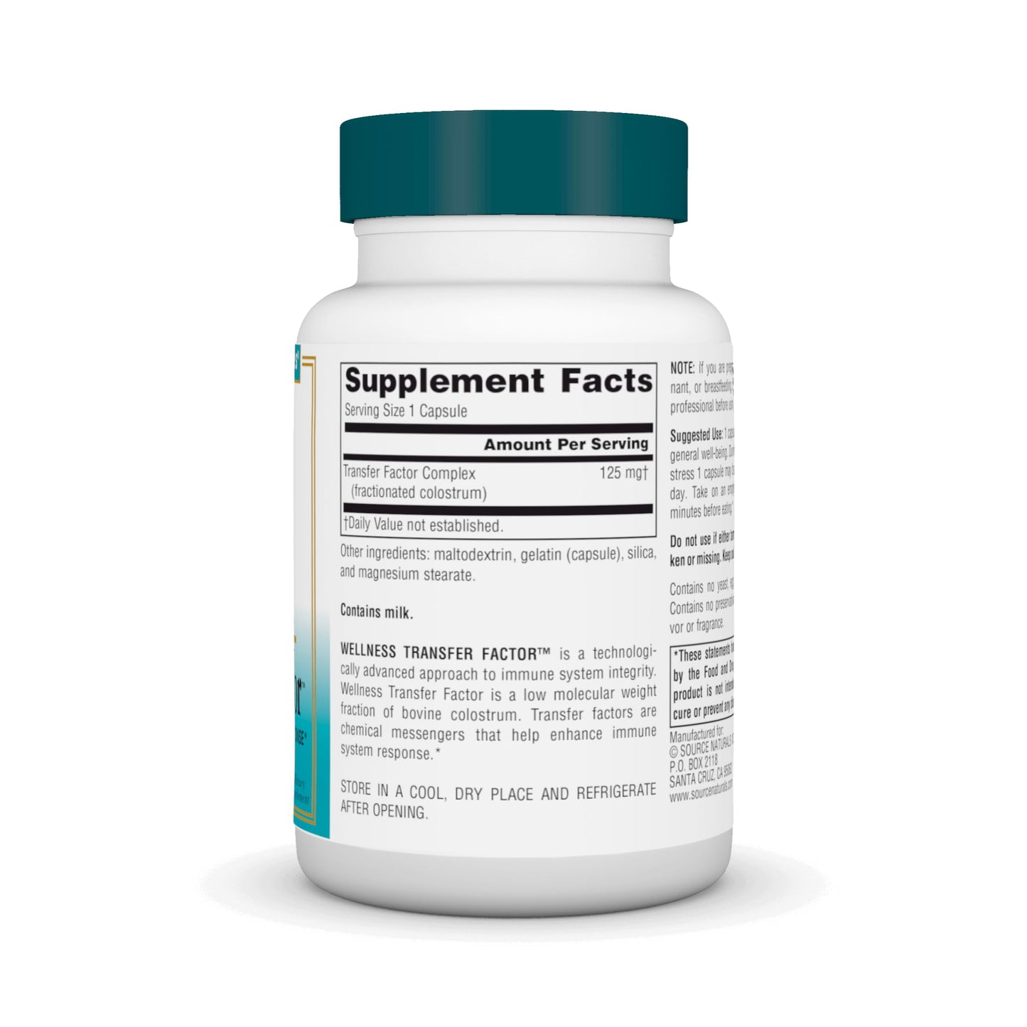 Source Naturals Wellness Transfer Factor, Supports Immune System Response* 125mg, 60 Capsules