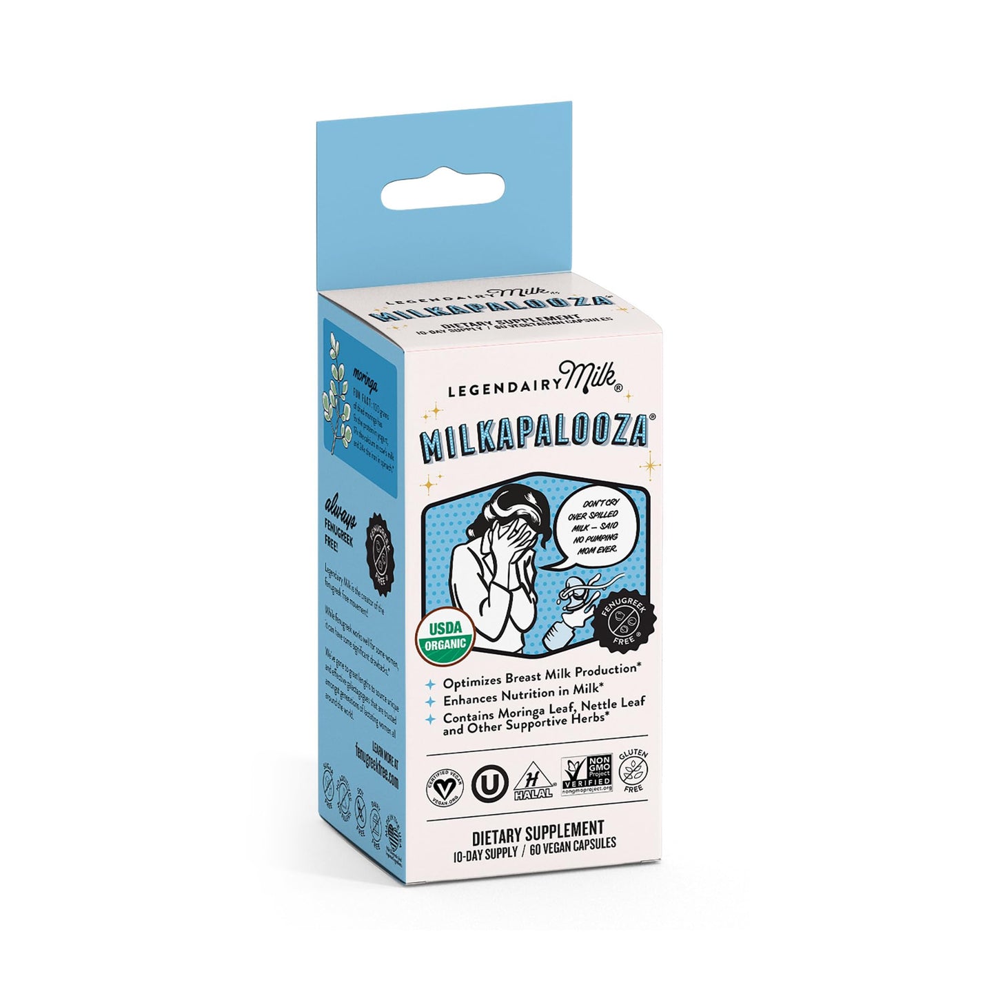 Legendairy Milk Milkapalooza Lactation Supplement for Breastfeeding Moms, Increase Breast Milk Supply with Organic Moringa, Fennel, Nettle, & Shatavari, Vegan Postpartum Essentials Fenugreek-Free 60ct