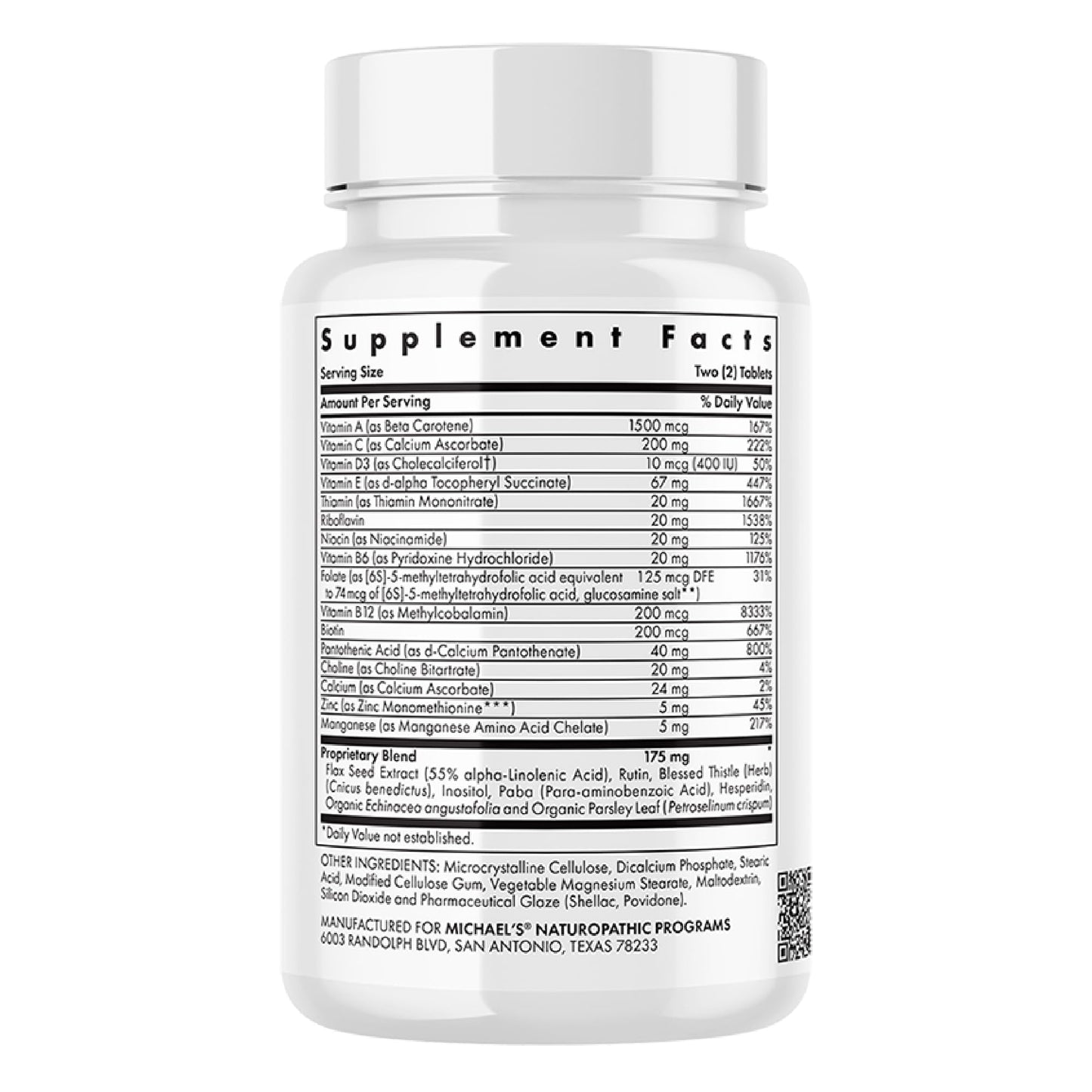 MICHAEL'S Health Naturopathic Programs Pre-Teen Girls - 30 Vegetarian Tablets - Daily Multivitamin for Healthy Growth & Development - Kosher - 15 Servings