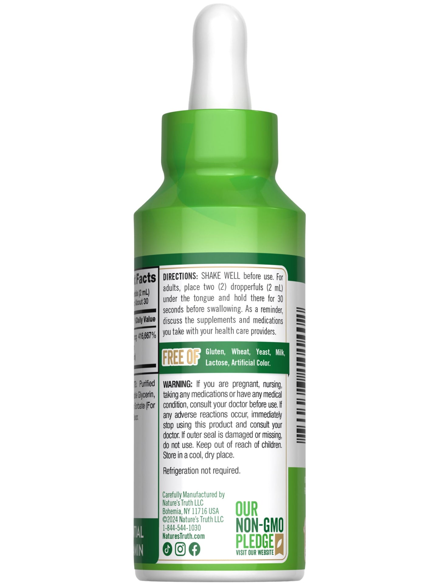 Nature's Truth B12 Sublingual Liquid Drops | 10,000 mcg | 2 oz | Fast Acting | Vegan, Non-GMO & Gluten Free