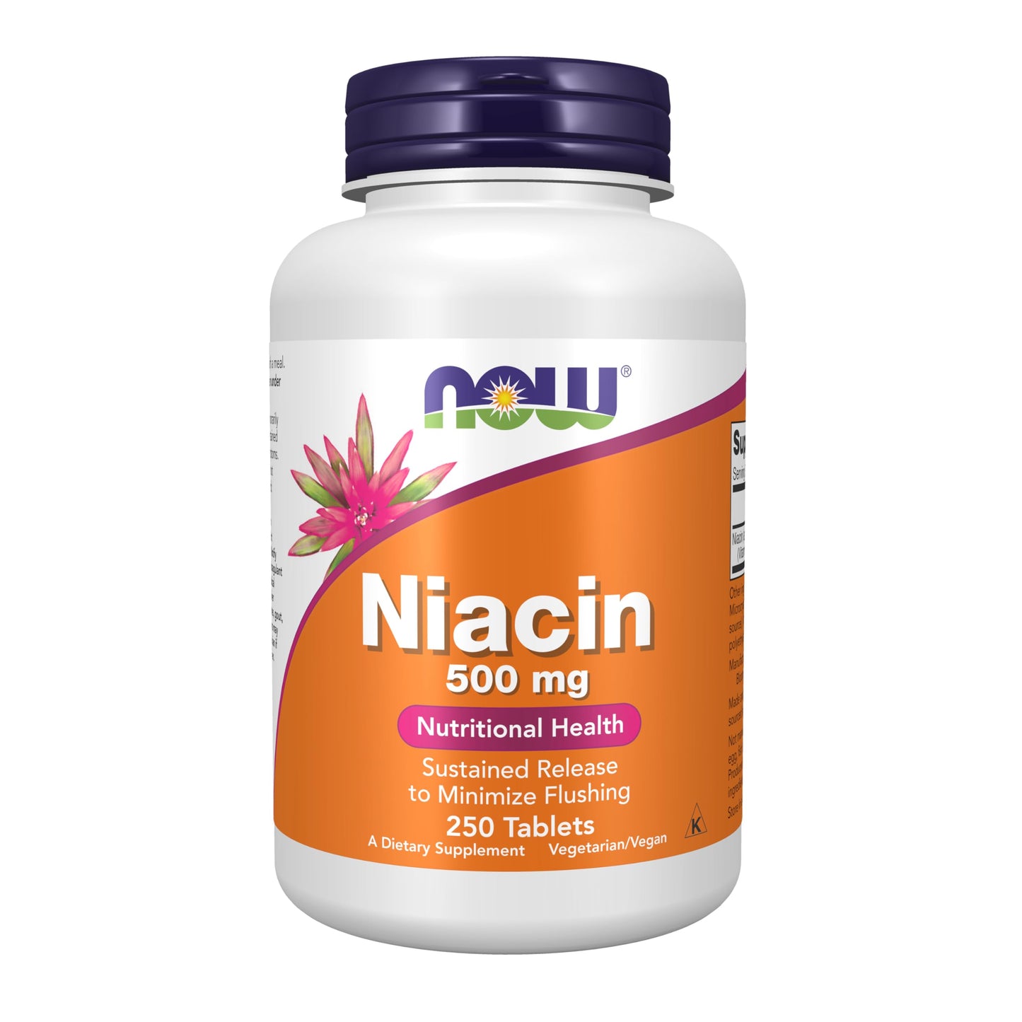 NOW Foods Supplements, Niacin (Vitamin B-3) 500 mg, Sustained Release, Nutritional Health, 250 Tablets