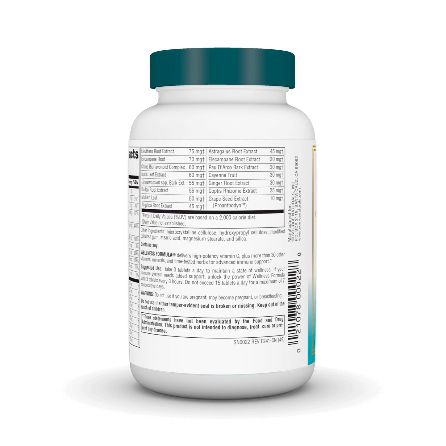 Pre-Order | Arrives in 5–10 Days – Source Naturals Wellness Formula Bio-Aligned Vitamins & Herbal Defense - Immune System Support Supplement & Immunity Booster* - 90 Tablets