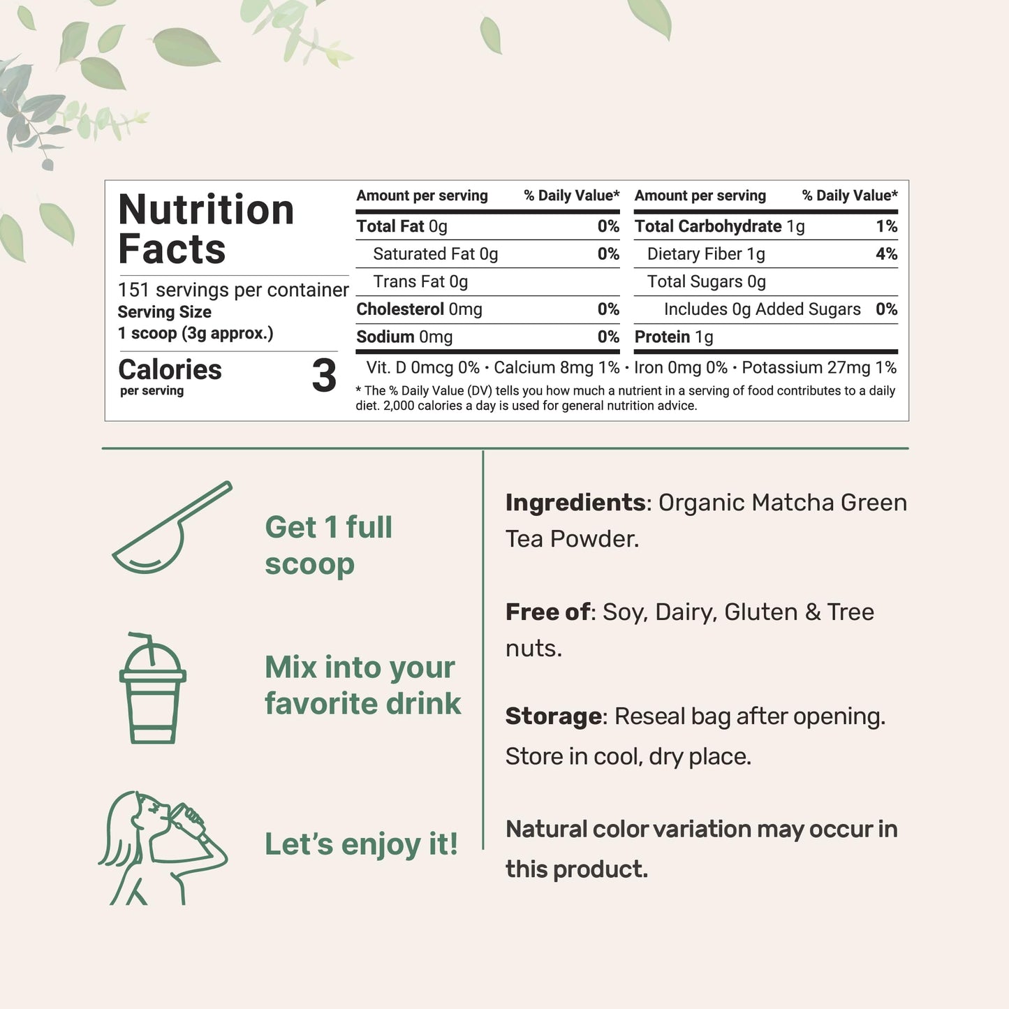 Micro Ingredients Organic Matcha Green Tea Powder, 1lb | Premium First Harvest Japanese for Daily Beverage | 100% Pure Culinary Grade | No Sugar, Eco-Friendly Recyclable Bags
