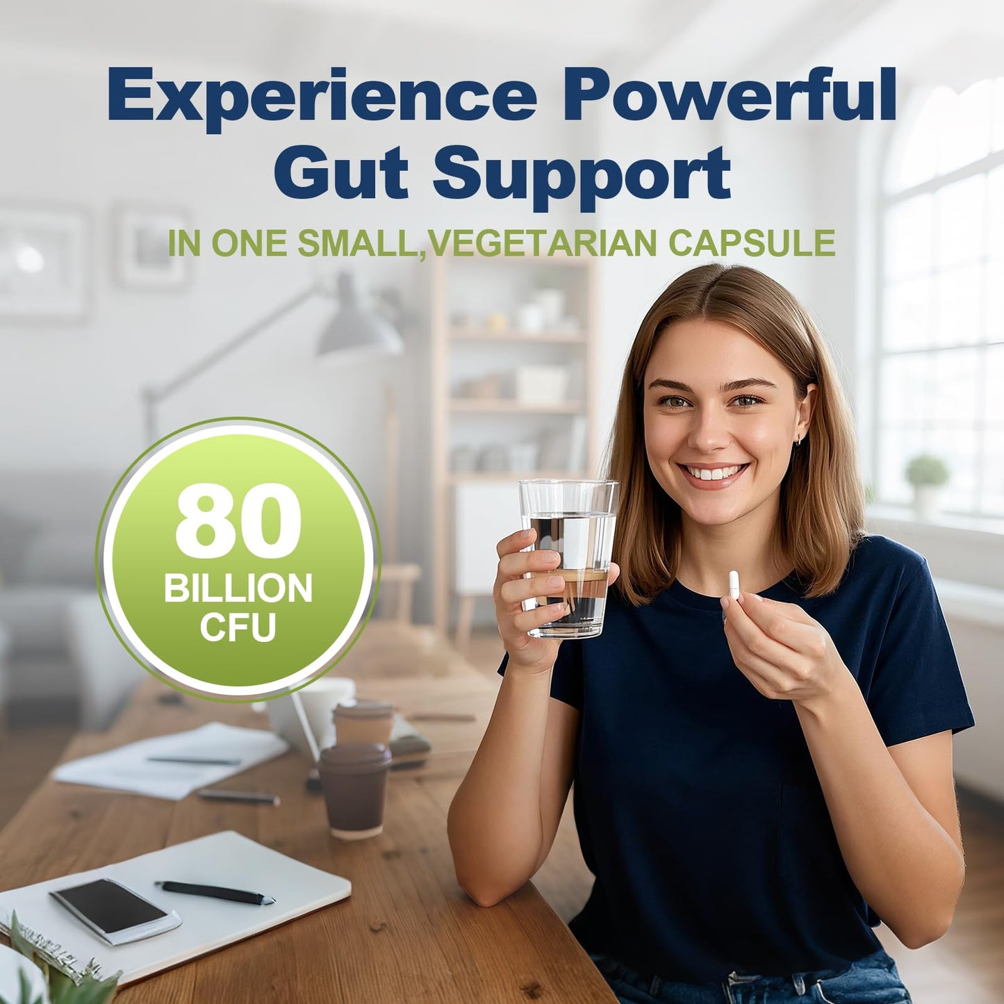 Migcopat Probiotic Prebiotic, Postbiotic & Digestive Enzymes for Digestive Health, 80 Billion CFU Probiotics Complete Gut Support with Berberine, Cinnamon, L-Glutamine, for Men & Women, 120 Capsules