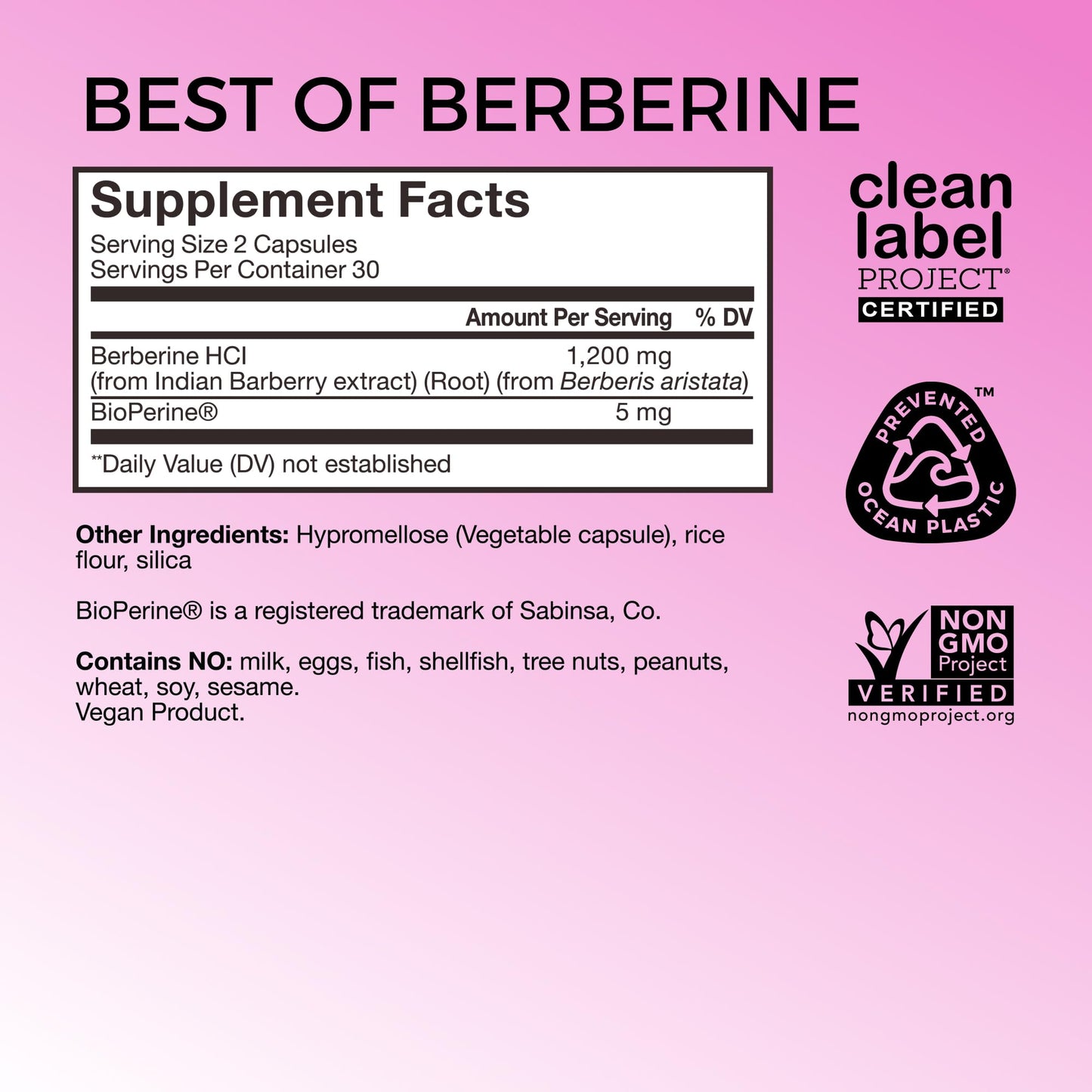HUM Best of Berberine Supplement 1200mg - Pure Potency for Metabolic Wellness, Enhanced with BioPerine for Maximum Absorption (60 Capsules)