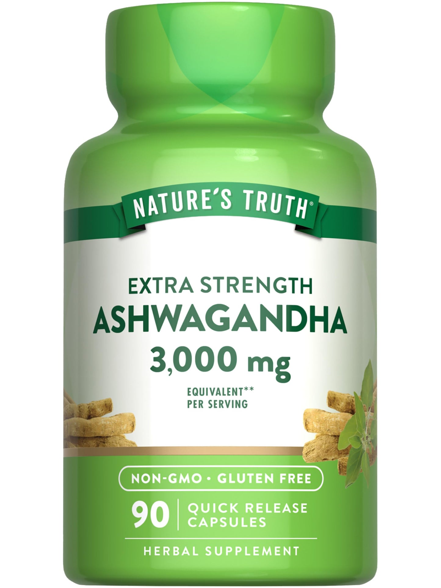 Nature's Truth Ashwagandha Capsules | 3000mg | 90 Count | Extra Strength | with Black Pepper | Non-GMO & Gluten Free Supplement