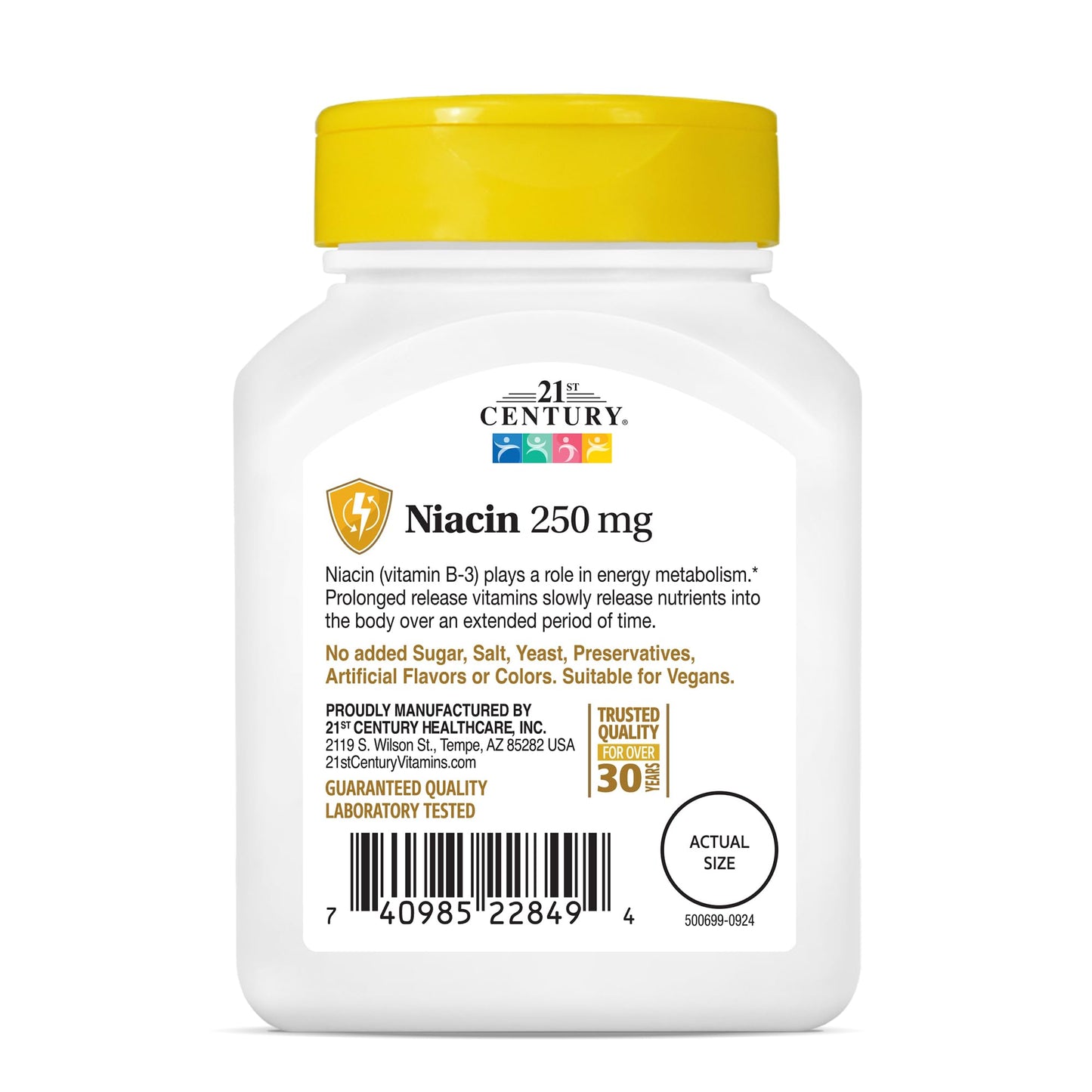 21st Century Niacin 250 mg Tablets, 110-Count (Pack of 2)