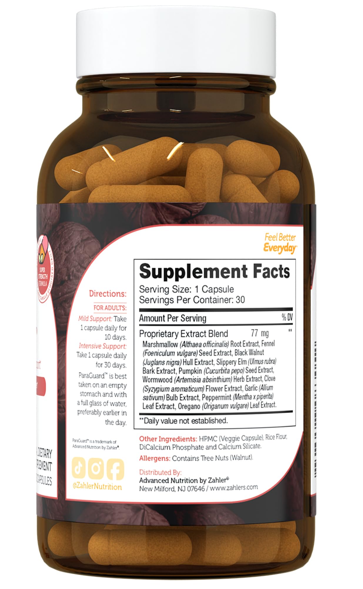 Zahler - ParaGuard Capsules - Gut Health Supplement - Formula has Wormwood, Garlic Bulb, Pumpkin Seed, Clove & More - Natural Support for Humans - Certified Kosher 30 Count