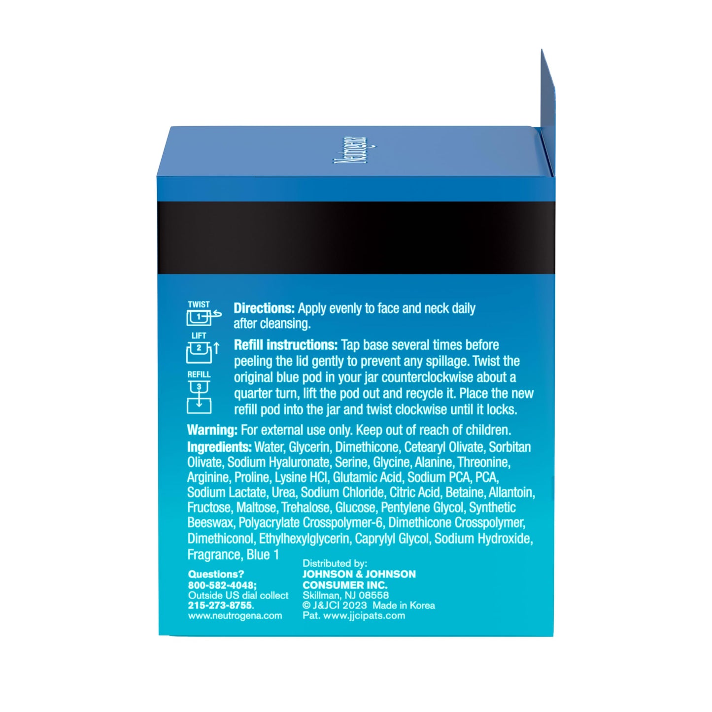 Neutrogena Hydro Boost Water Gel Face Moisturizer Refill Pod, Refill Pack of Hyaluronic Acid Moisturizer for a Refreshing Burst of Hydration & Dewy Skin, Signature Fragrance, 1.7 oz