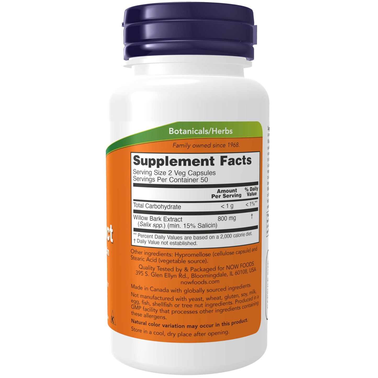 NOW Foods Supplements, White Willow Bark 400 mg with 15% Salicin, Standardized Extract, 100 Veg Capsules