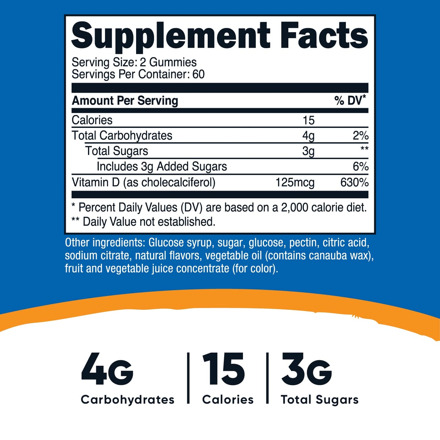 Pre-Order | Arrives in 5–10 Days – Nutricost Vitamin D3 Gummies 5,000 IU (125mcg), 120 Gummies - Mixed Berry Flavored, 60 Servings
