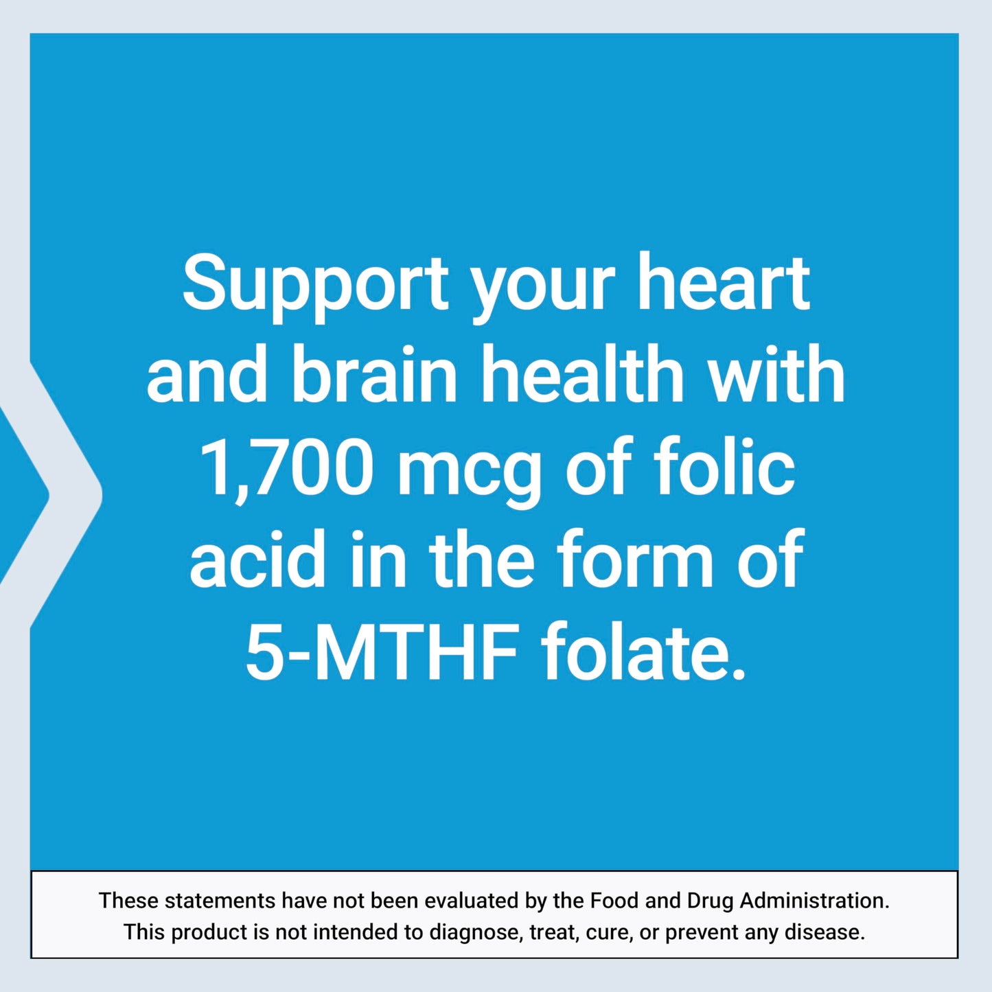 Life Extension Optimized Folate – L-methylfolate – Heart & Brain Support, Healthy Homocysteine Levels – Non-GMO, Gluten-Free, Vegetarian – 1700 mcg DFE, 100 Vegetarian Tablets
