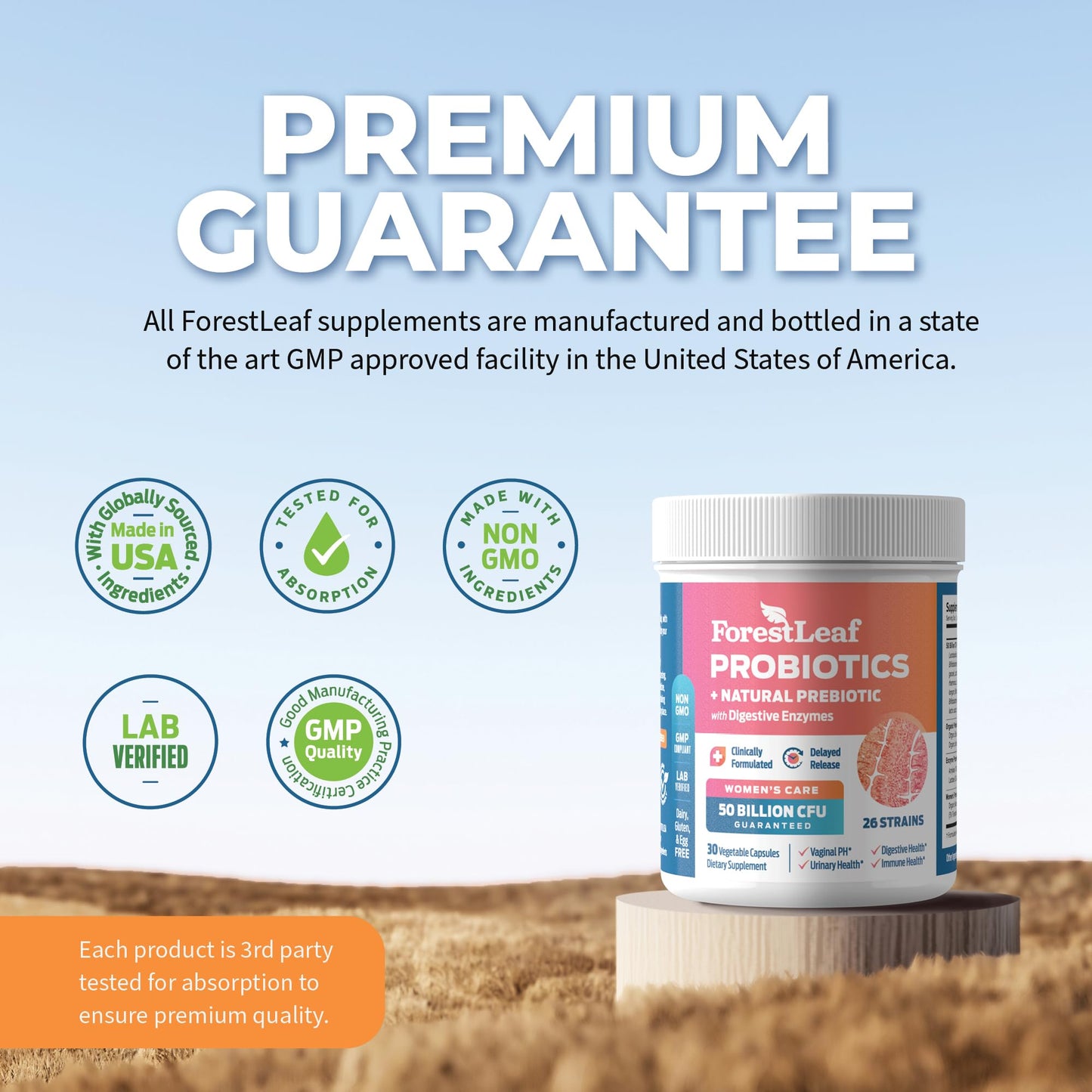 Probiotics for Women, 50 Billion CFU, 26 Unique Strains, Women's Probiotic and Prebiotics Support Digestive Health, w/ Cranberry, Hibiscus & D-Mannose for Vaginal PH Balance, Urinary, Gut (30 Caps)