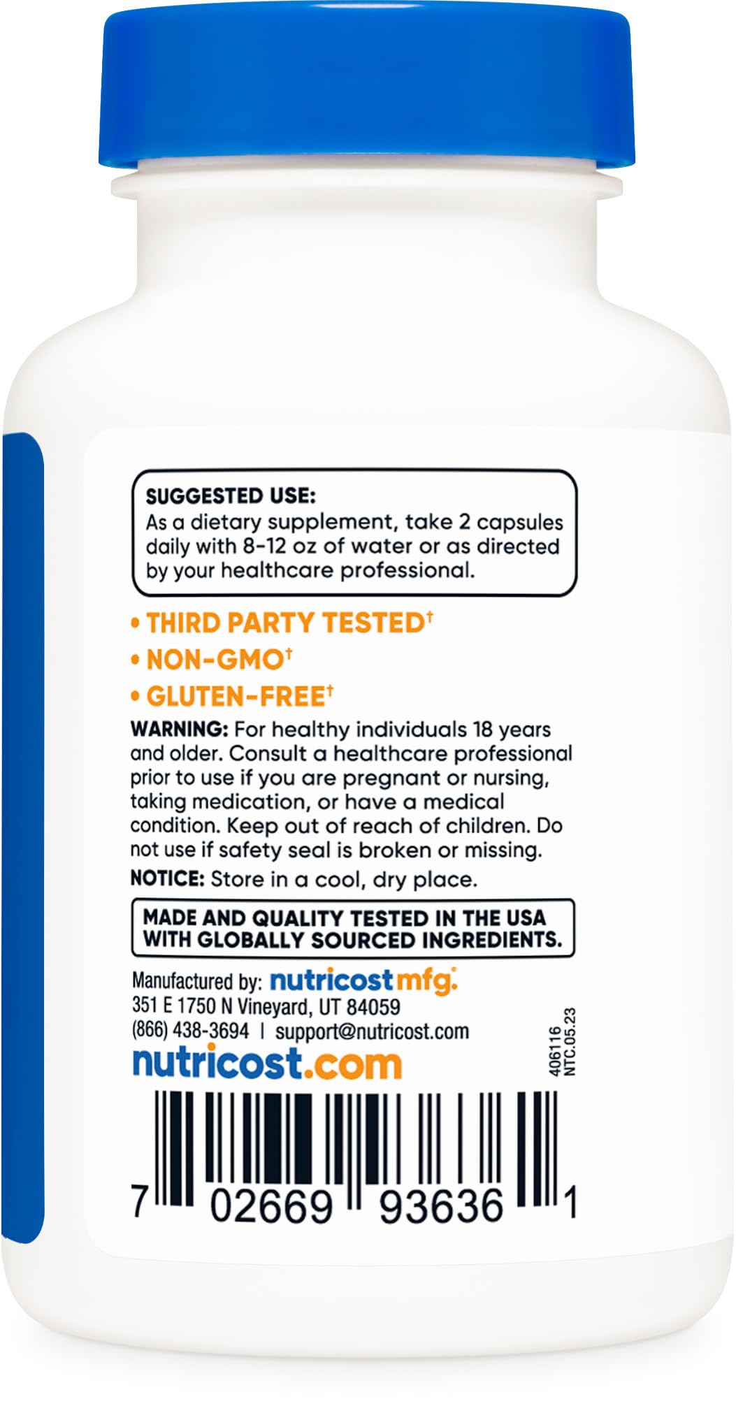 Nutricost Berberine HCl 600mg, 60 Vegetarian Capsules - Gluten Free & Non-GMO (3 Bottles)