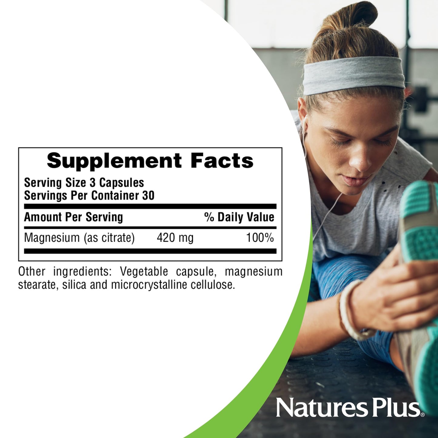 NaturesPlus KalmAssure Magnesium 420 mg - 90 Vegan Capsules, Pack of 2 - Supports Nerve & Muscle Relaxation - Non-GMO, Gluten Free - 60 Total Servings