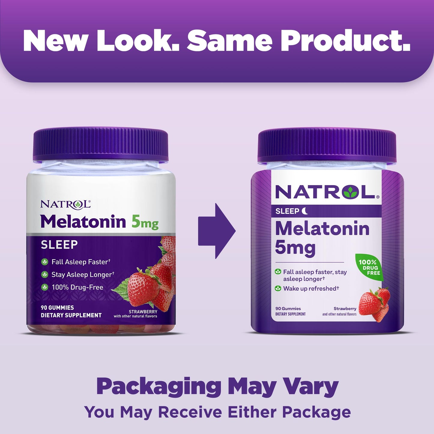 Natrol Melatonin 5mg Gummies 140ct & 90ct Strawberry Sleep Support