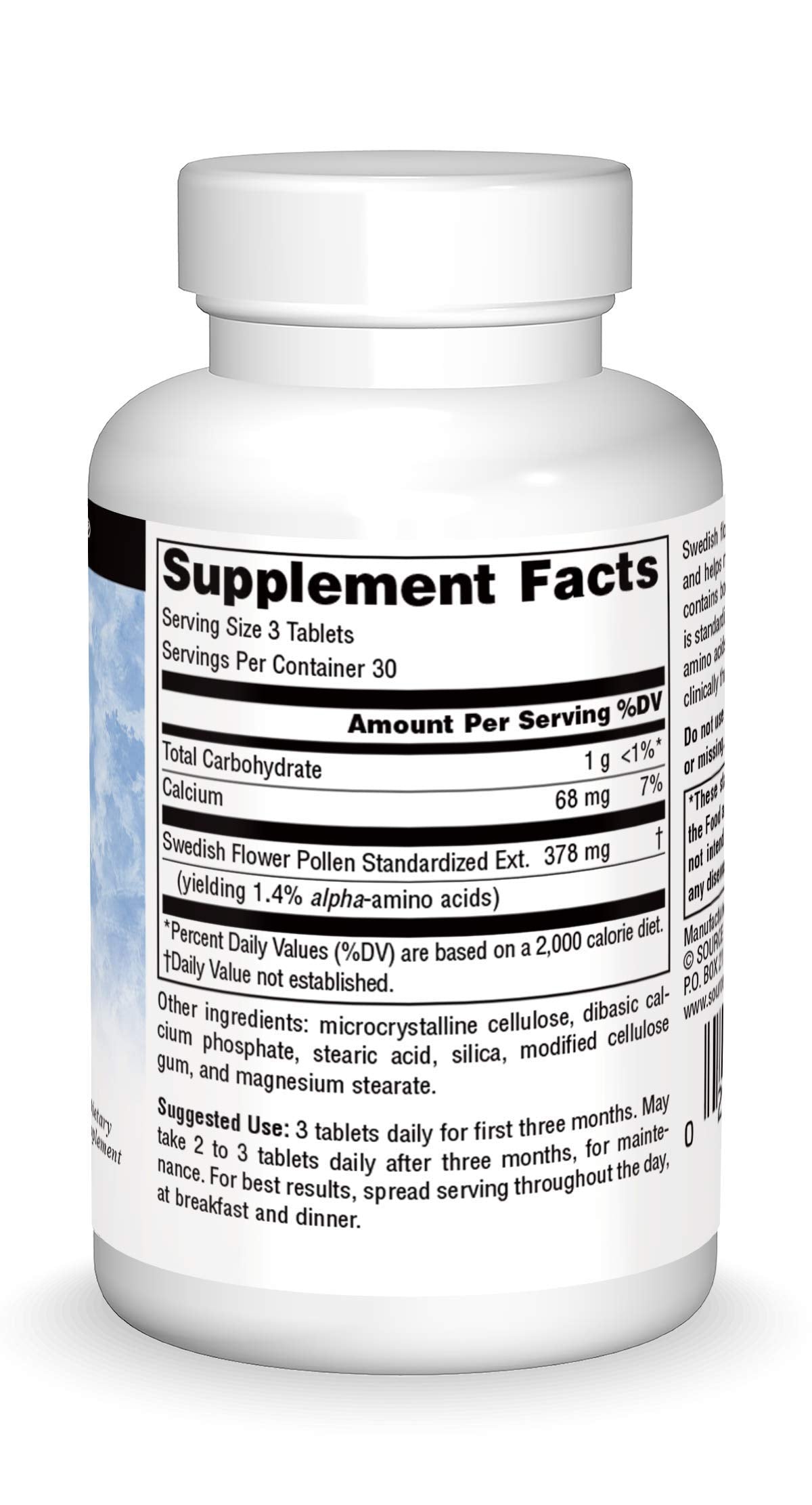 Pre-Order | Arrives in 5–10 Days – Source Naturals Swedish Flower Pollen Supports Prostate Function and Healthy Urine Flow* - 90 Tablets
