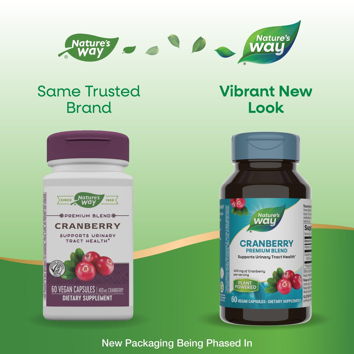 Nature's Way Premium Blend Cranberry, Urinary Tract Health Support*, with 100% Cranberry Concentrate, 400 mg Per Serving, 60 Capsules (Packaging May Vary)