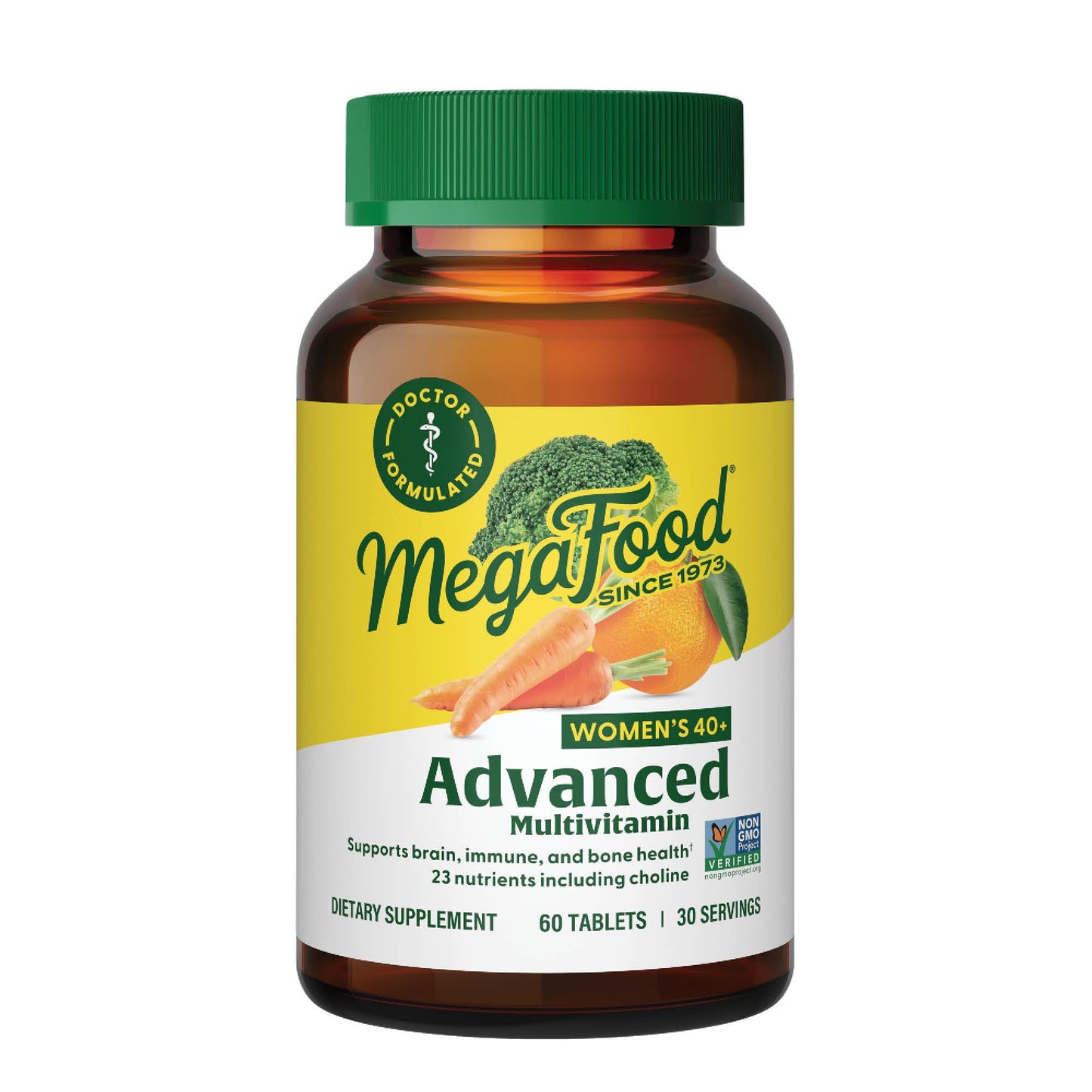 Pre-Order | Arrives in 5–10 Days – MegaFood Women's 40+ Advanced Multivitamin for Women - Dr Formulated - Vitamin B, Vitamin D3, Vitamin K2 & Choline - Energy Metabolism; Brain Health & Bone Health - Vegetarian - 60 Tabs (30 servings)