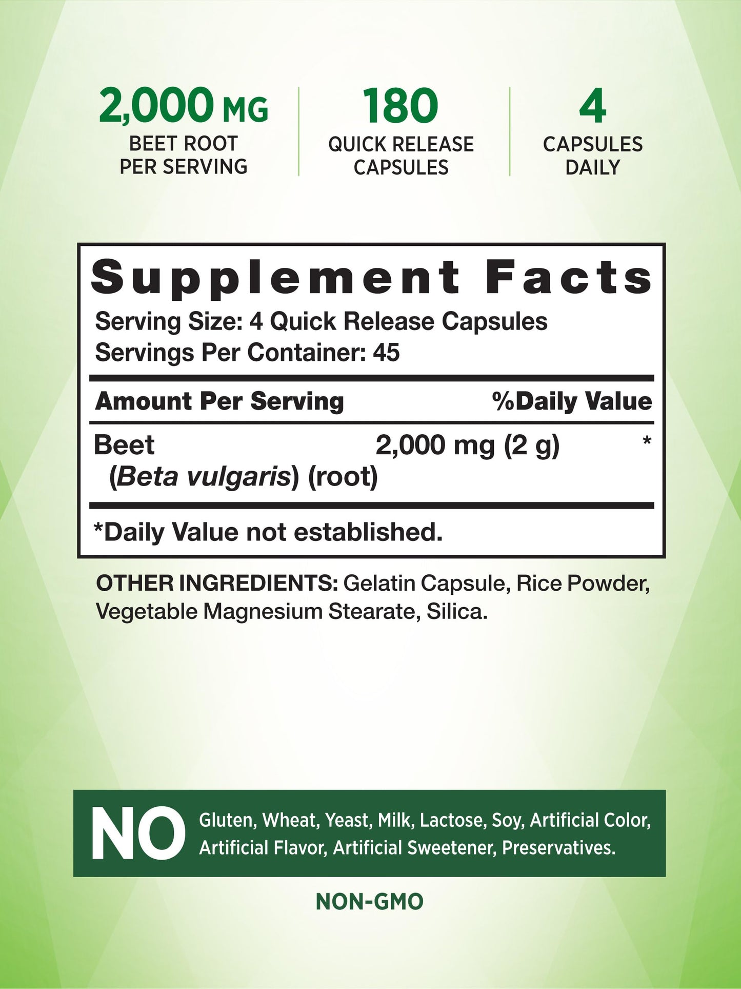 Nature's Truth Beet Root Capsules | 2,000mg | 180 Count | Non-GMO and Gluten Free Supplement