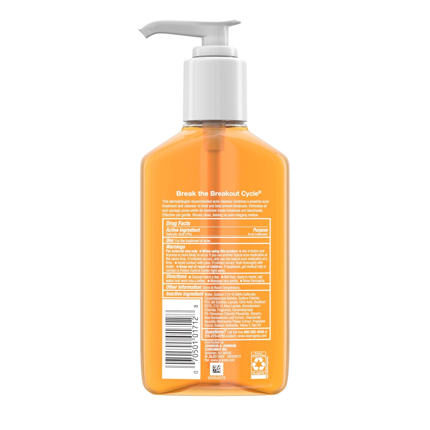 Neutrogena Oil-Free Acne Fighting Facial Cleanser, 2% Salicylic Acid Acne Treatment, Daily Oil-Free Acne Face Wash for Acne-Prone Skin with Salicylic Acid, 9.1 fl. oz