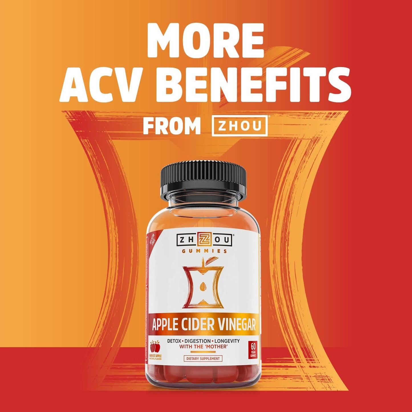 Zhou Cider Detox - Apple Cider Vinegar Capsules with Mother, Raw Natural ACV Pills for Women & Men, Herbal Complex Supplement with Turmeric & Cayenne Pepper - 60 Vegan Capsules
